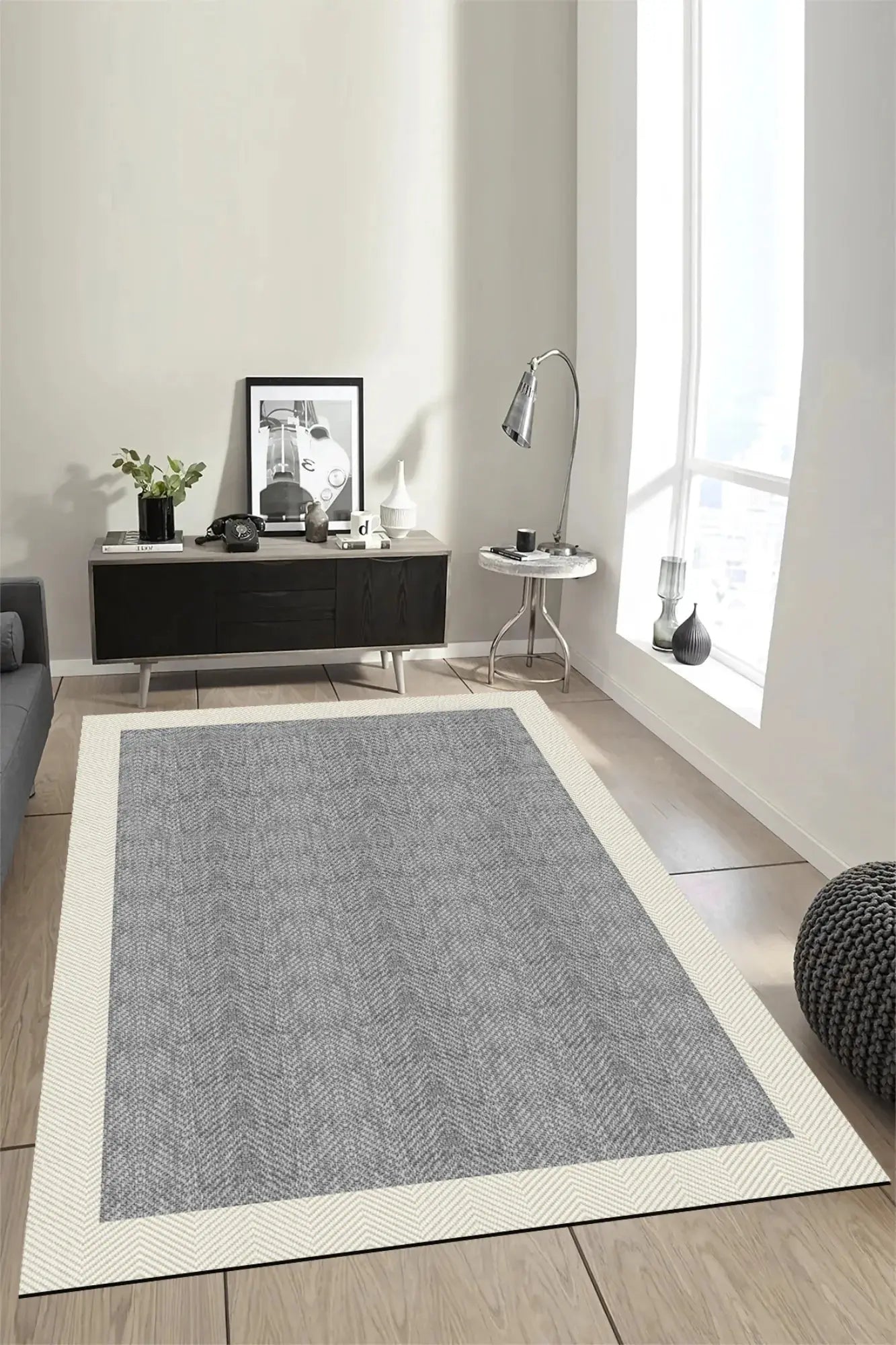 gri sisal halı doku yakın çekim dijital baskı