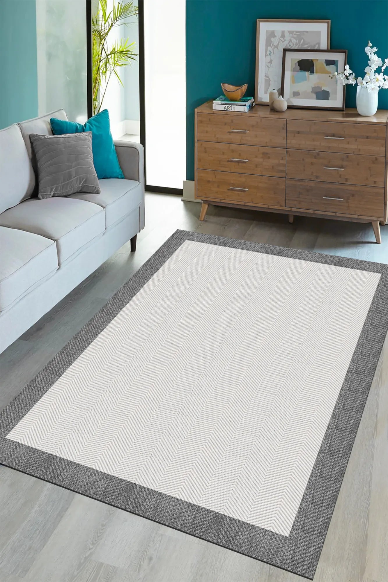 Dijital Baskı Pamuk Dokuma Taban Sisal Desenli Halı