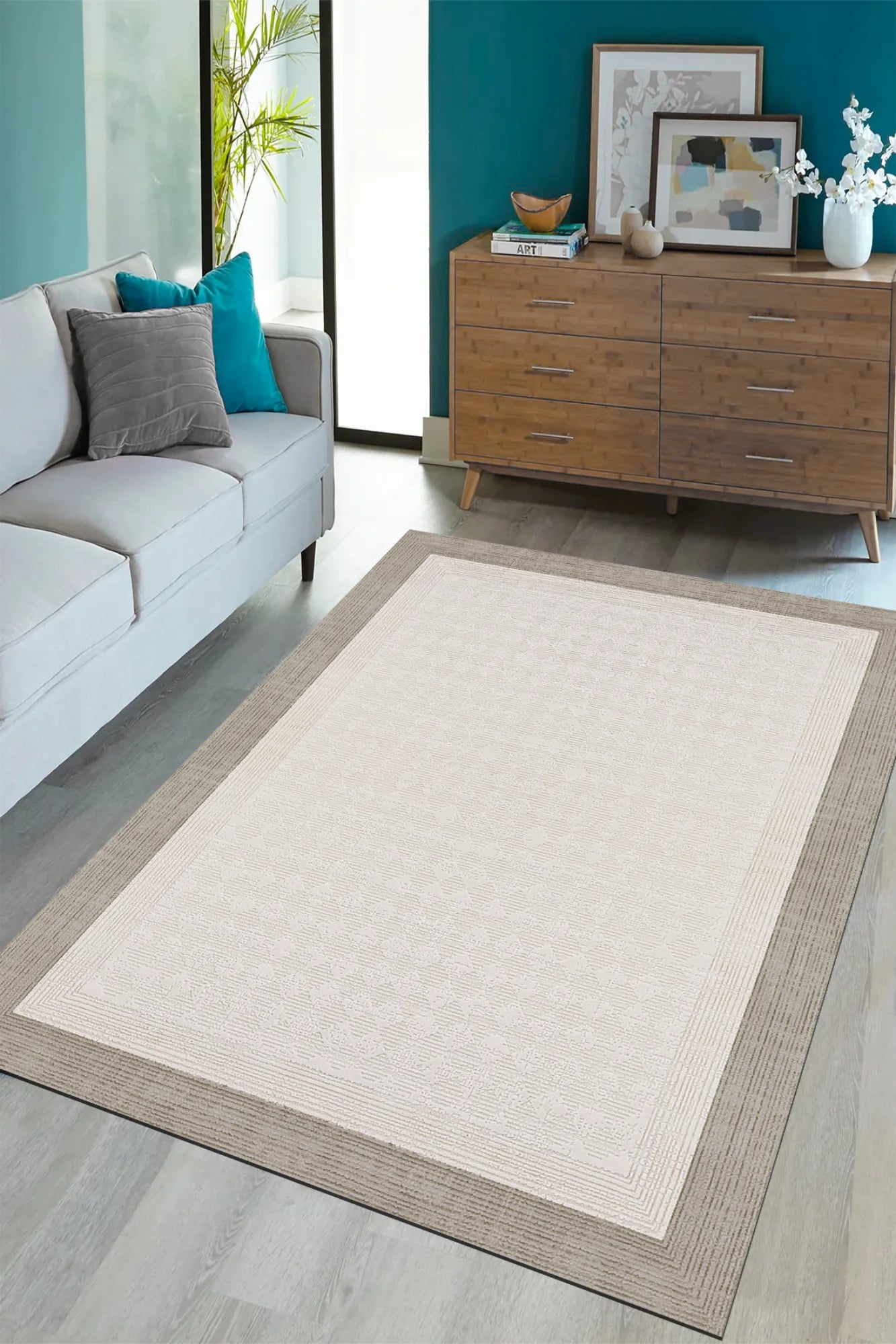 Dijital Baskı Pamuk Dokuma Taban Sisal Desenli Halı