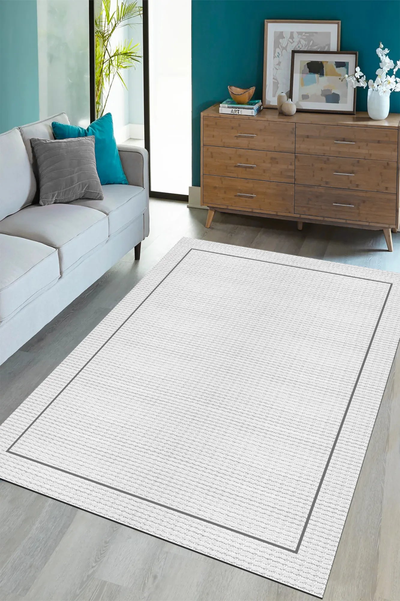 Dijital Baskı Pamuk Dokuma Taban Sisal Desenli Halı