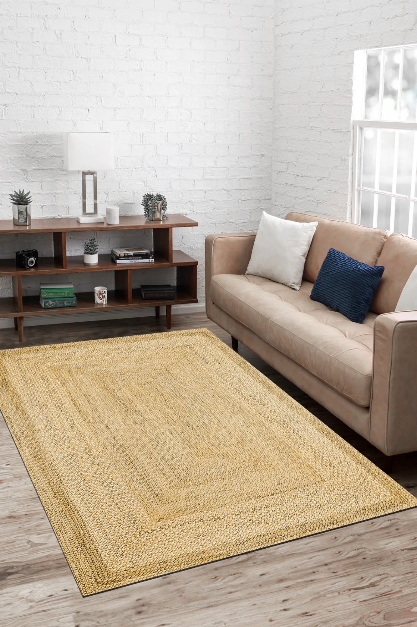 Dijital Baskı Pamuk Dokuma Taban Sisal Desenli Halı