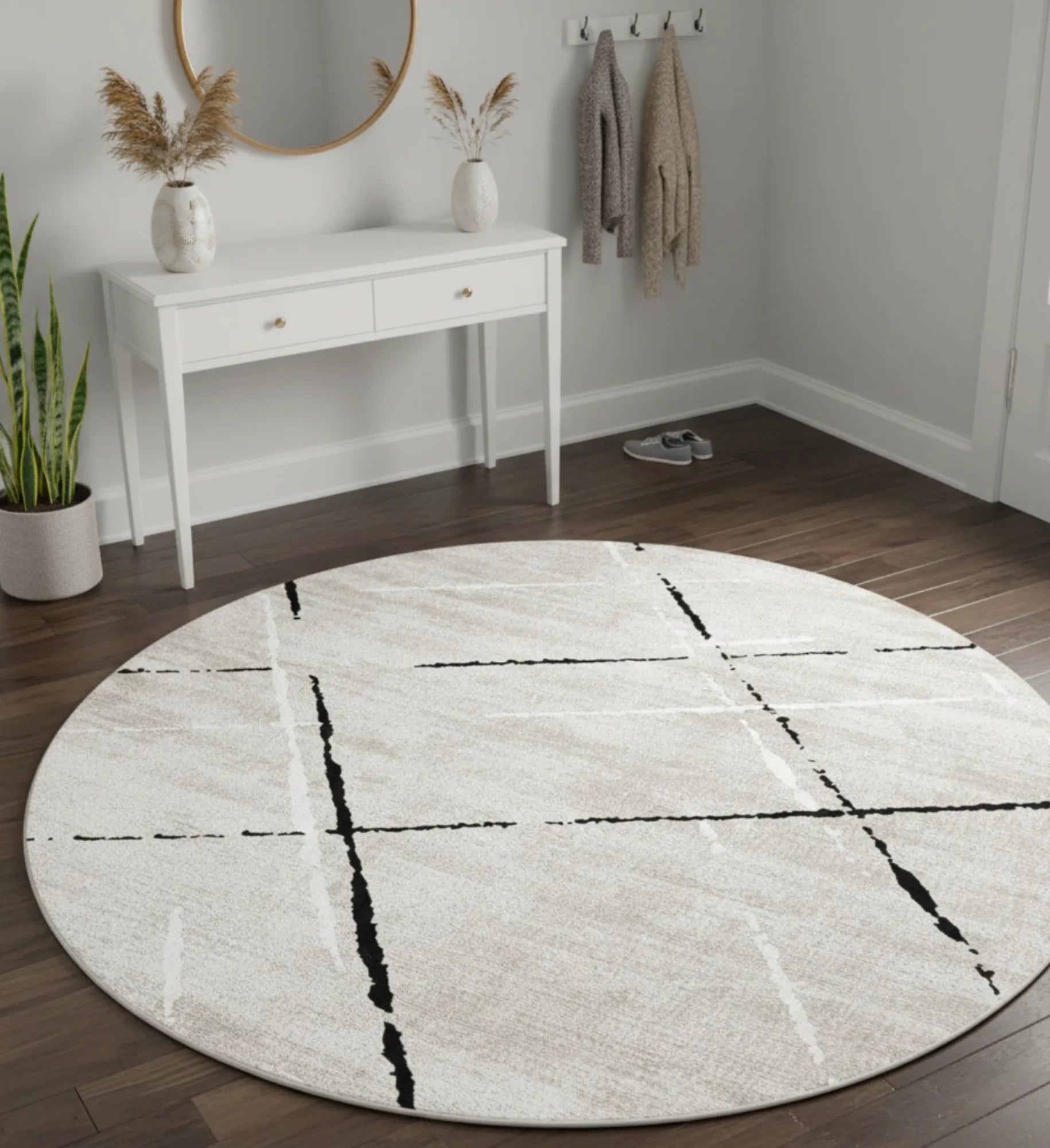 Dijital Baskı Dokuma Pamuk Kaymaz Taban Yuvarlak Halı