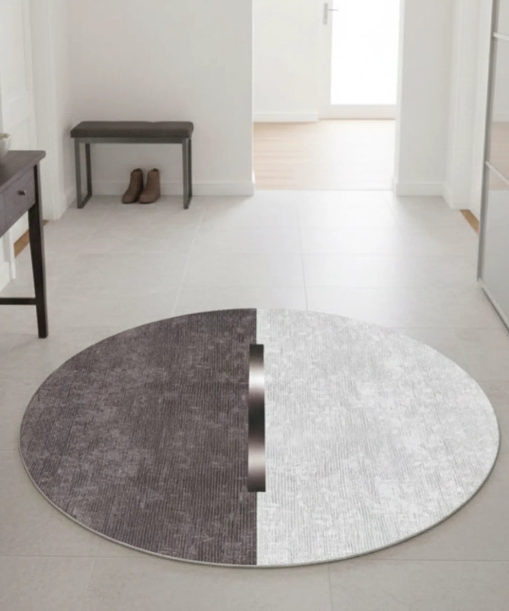 Dijital Baskı Dokuma Pamuk Kaymaz Taban Yuvarlak Halı