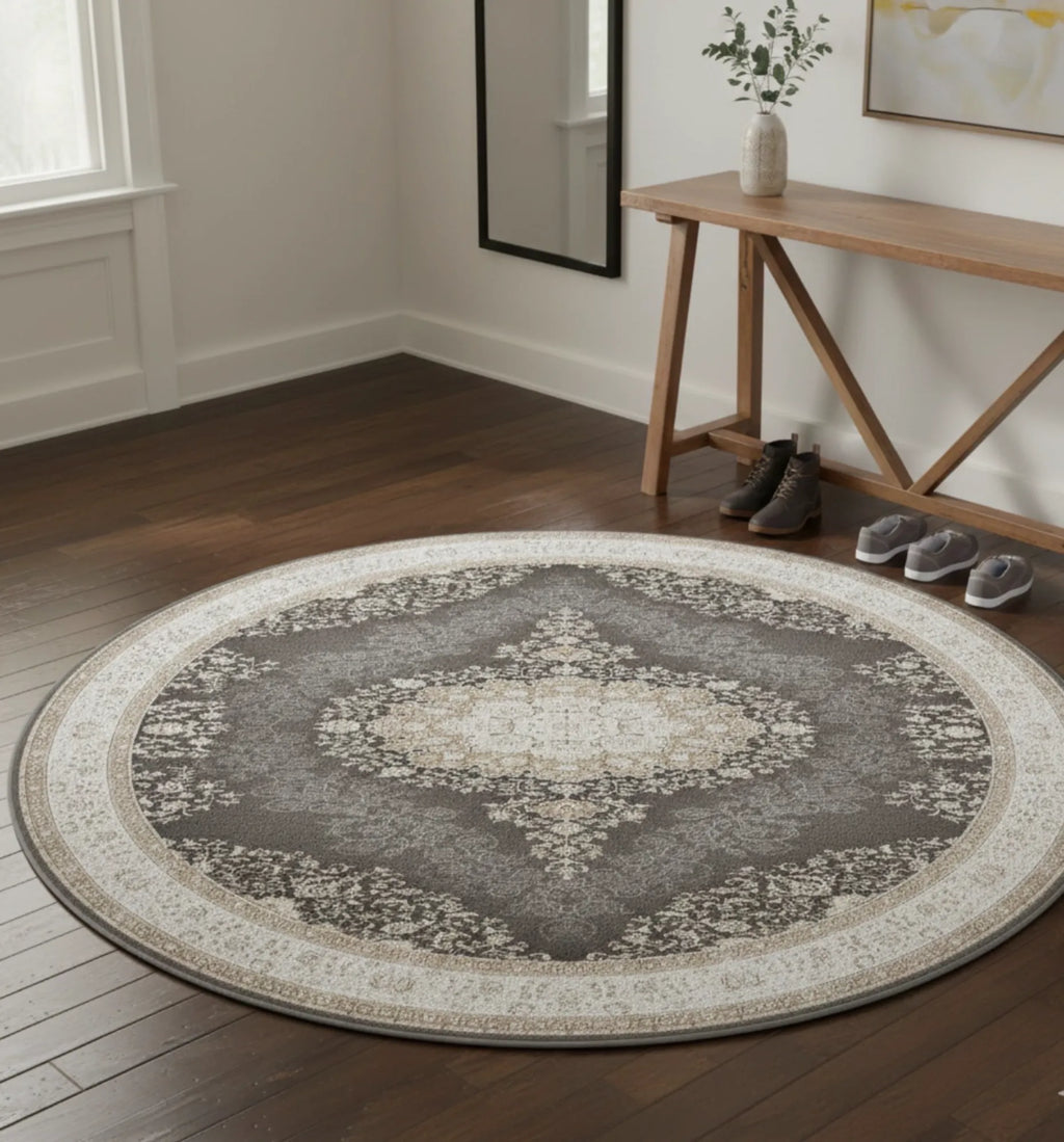 Dijital Baskı Dokuma Pamuk Kaymaz Taban Yuvarlak Halı