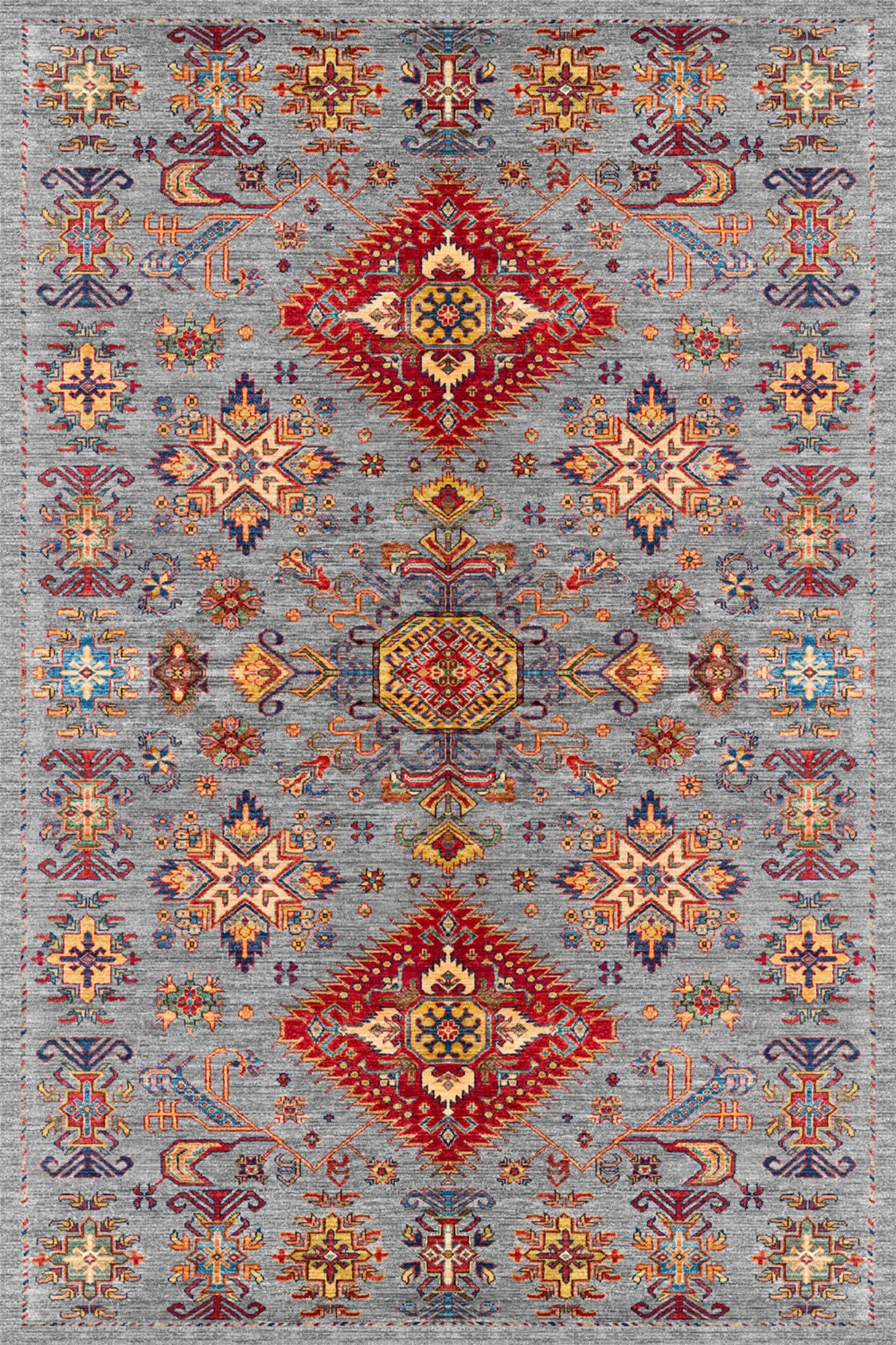 Dijital Baskı Pamuk Dokuma Taban Vintage Desen Halı