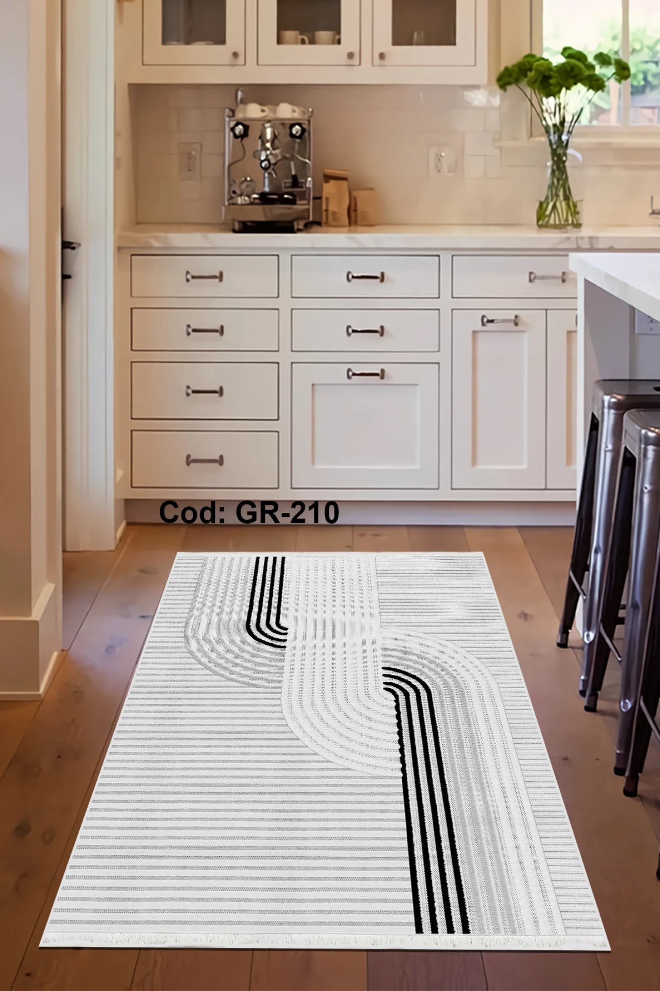 Eflatun Dijital Baskı Pamuk Dokuma Taban Modern Desen Halı