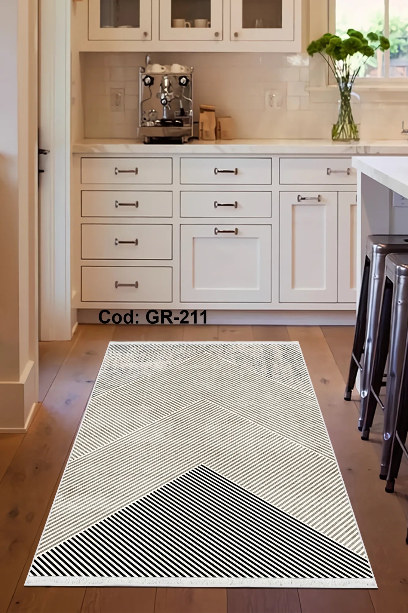 Eflatun Dijital Baskı Pamuk Dokuma Taban Modern Desen Halı