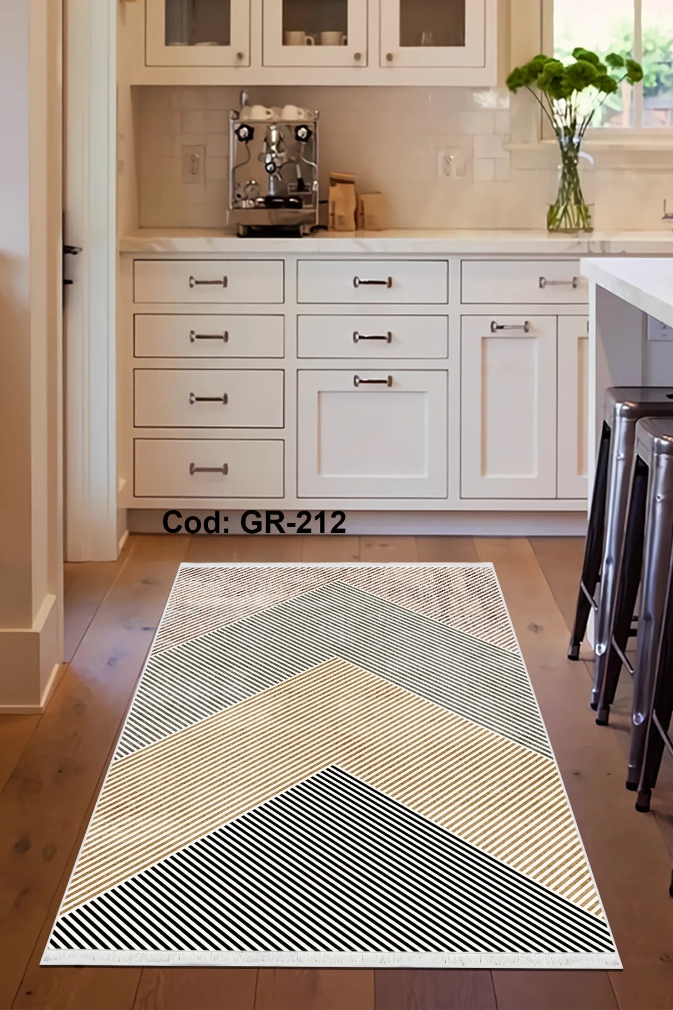 Eflatun Dijital Baskı Pamuk Dokuma Taban Modern Desen Halı