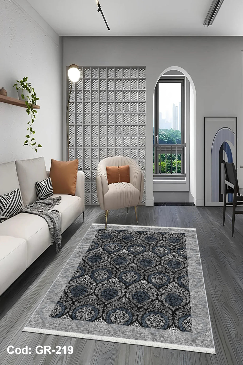 Gri salon halısı 6m2