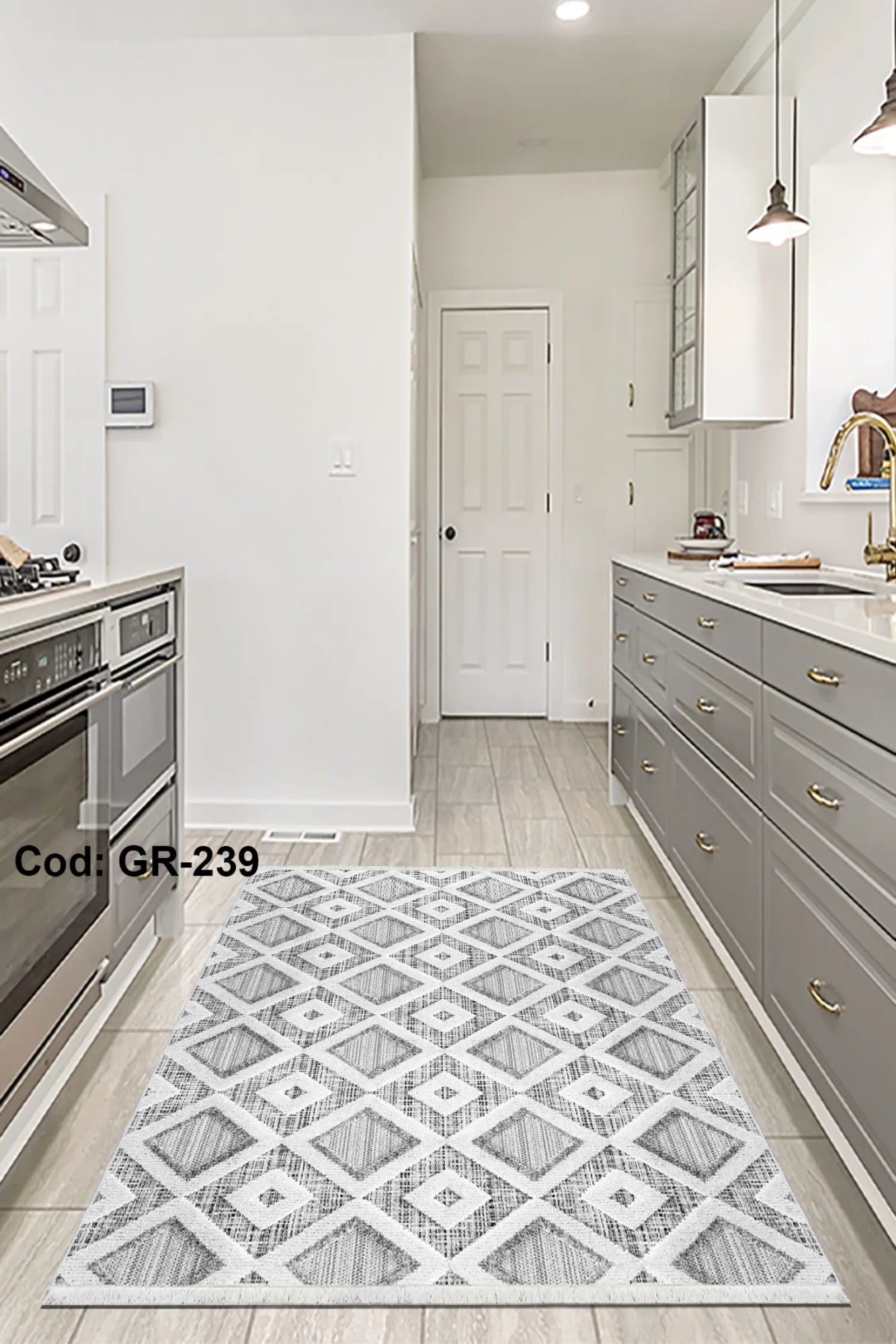 Eflatun Dijital Baskı Pamuk Dokuma Taban Modern Desen Halı