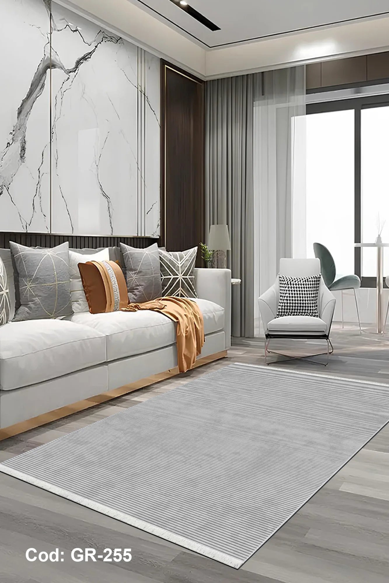 Eflatun Dijital Baskı Pamuk Dokuma Taban Modern Desen Halı