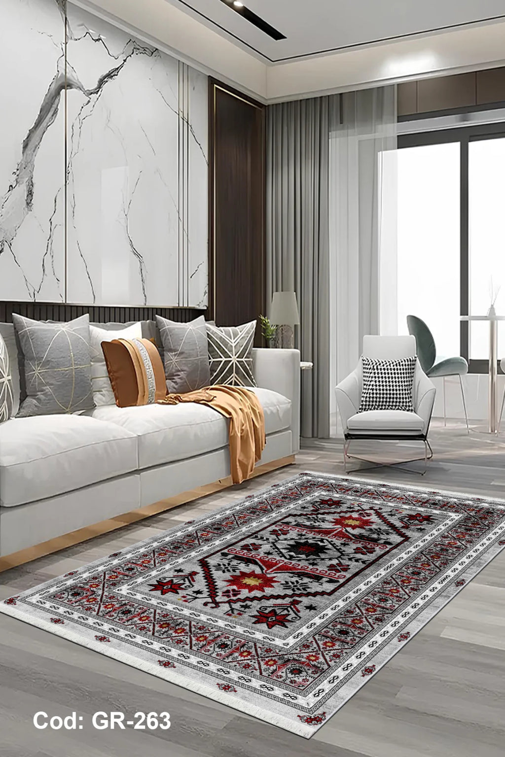 6m2 Dijital Baskı Kaymaz Taban Salon Halısı