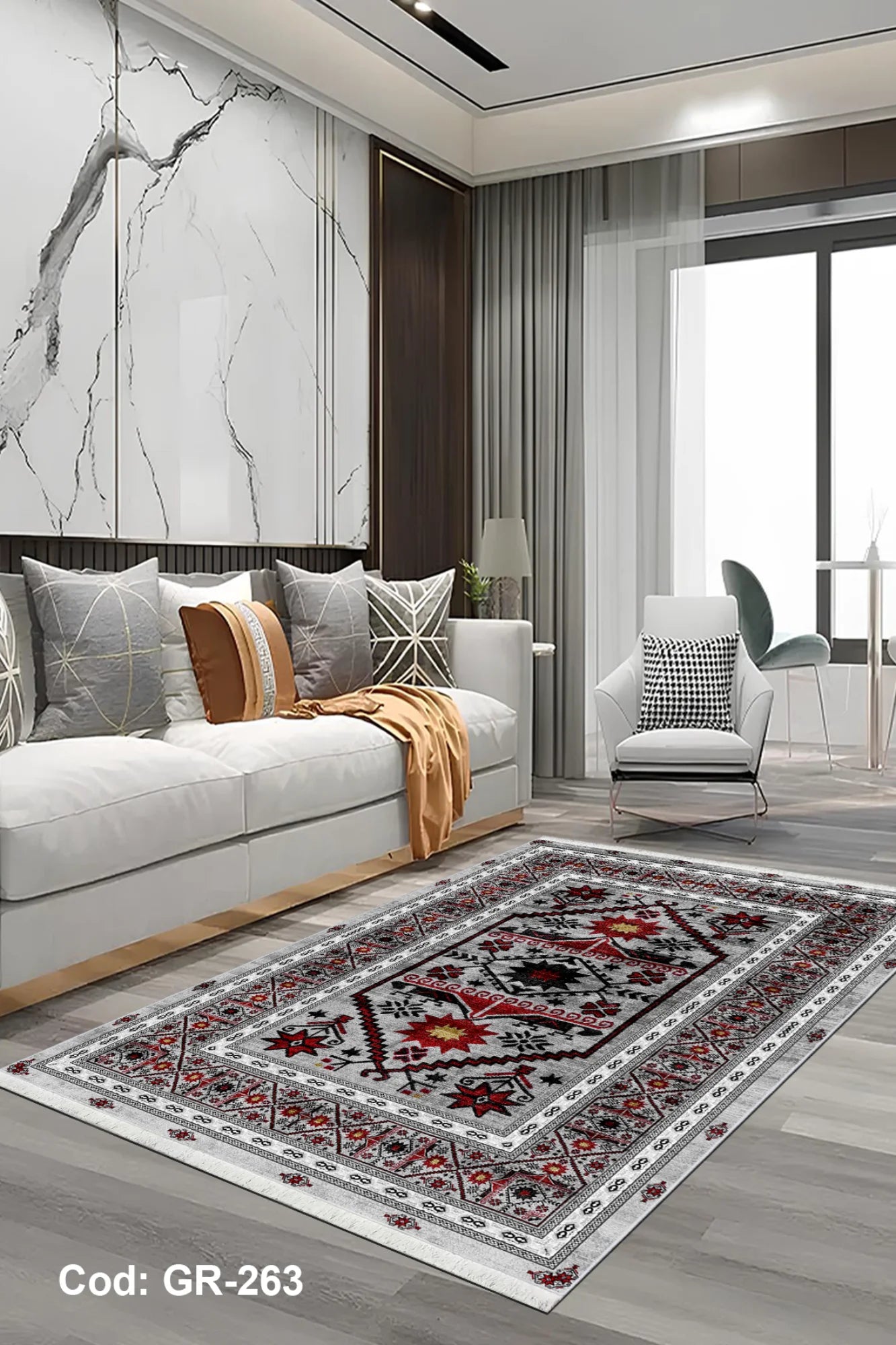 6m2 Dijital Baskı Kaymaz Taban Salon Halısı