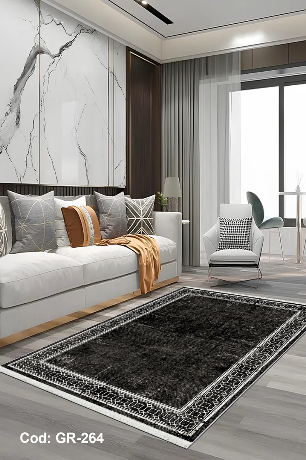 siyah salon halısı doku detayı kaymaz taban