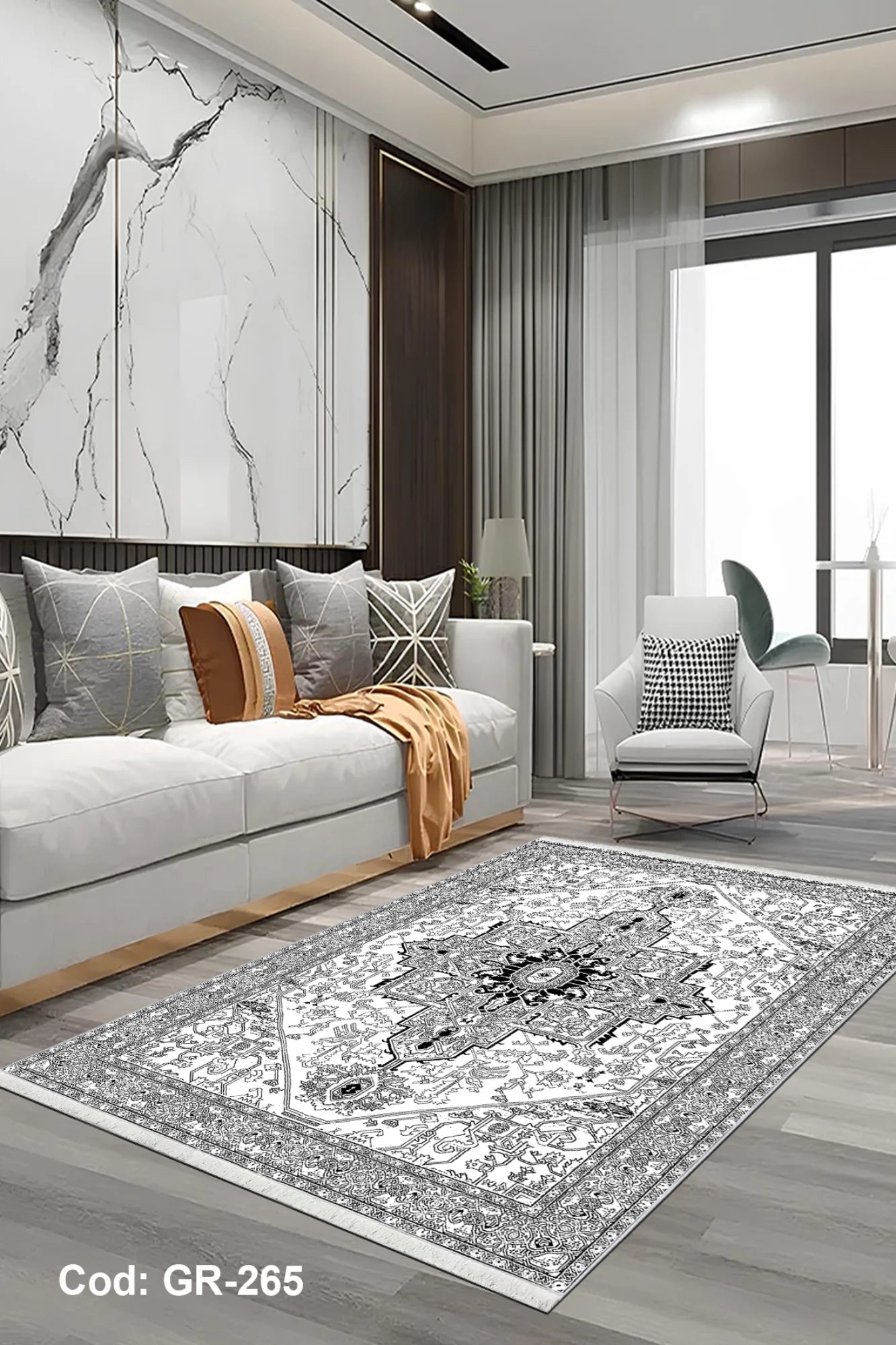 6m2 Dijital Baskı Kaymaz Taban Salon Halısı