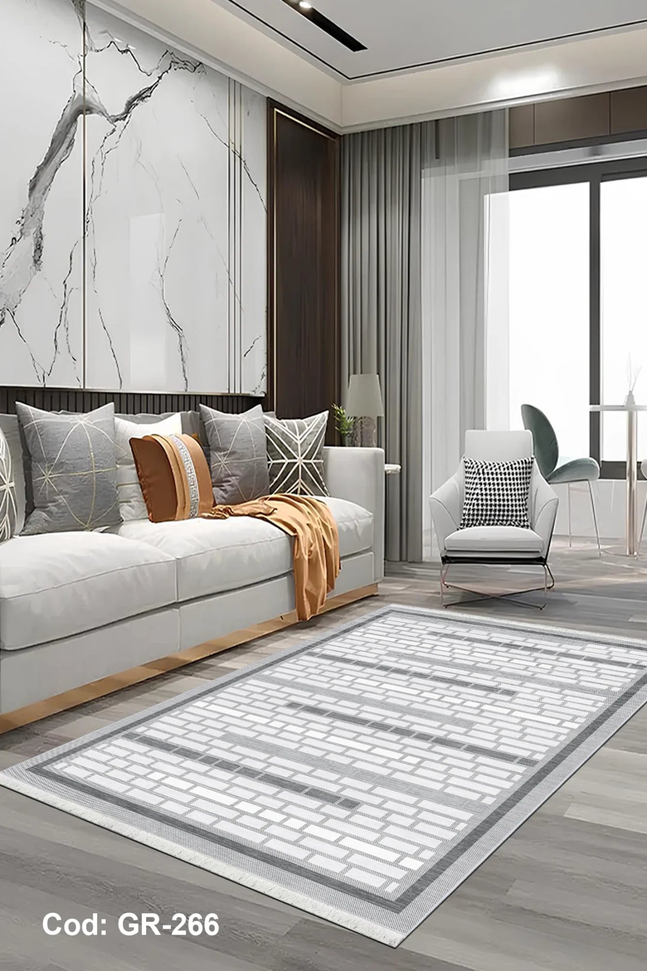 6m2 Dijital Baskı Kaymaz Taban Salon Halısı