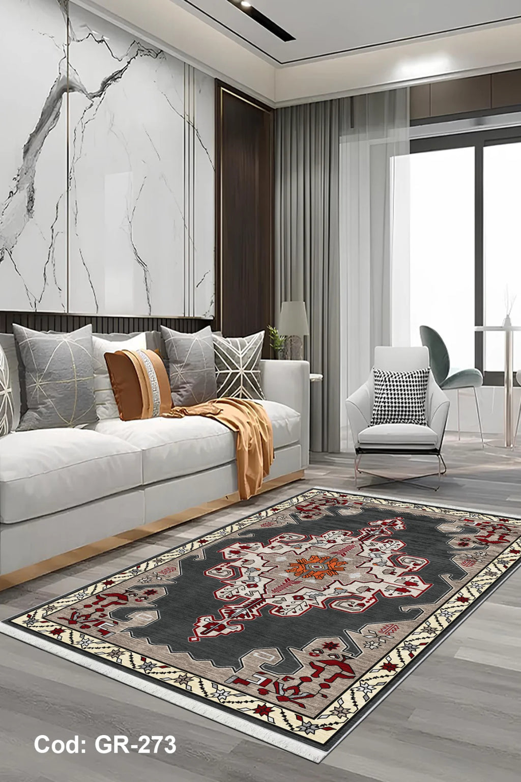 6m2 Dijital Baskı Kaymaz Taban Salon Halısı