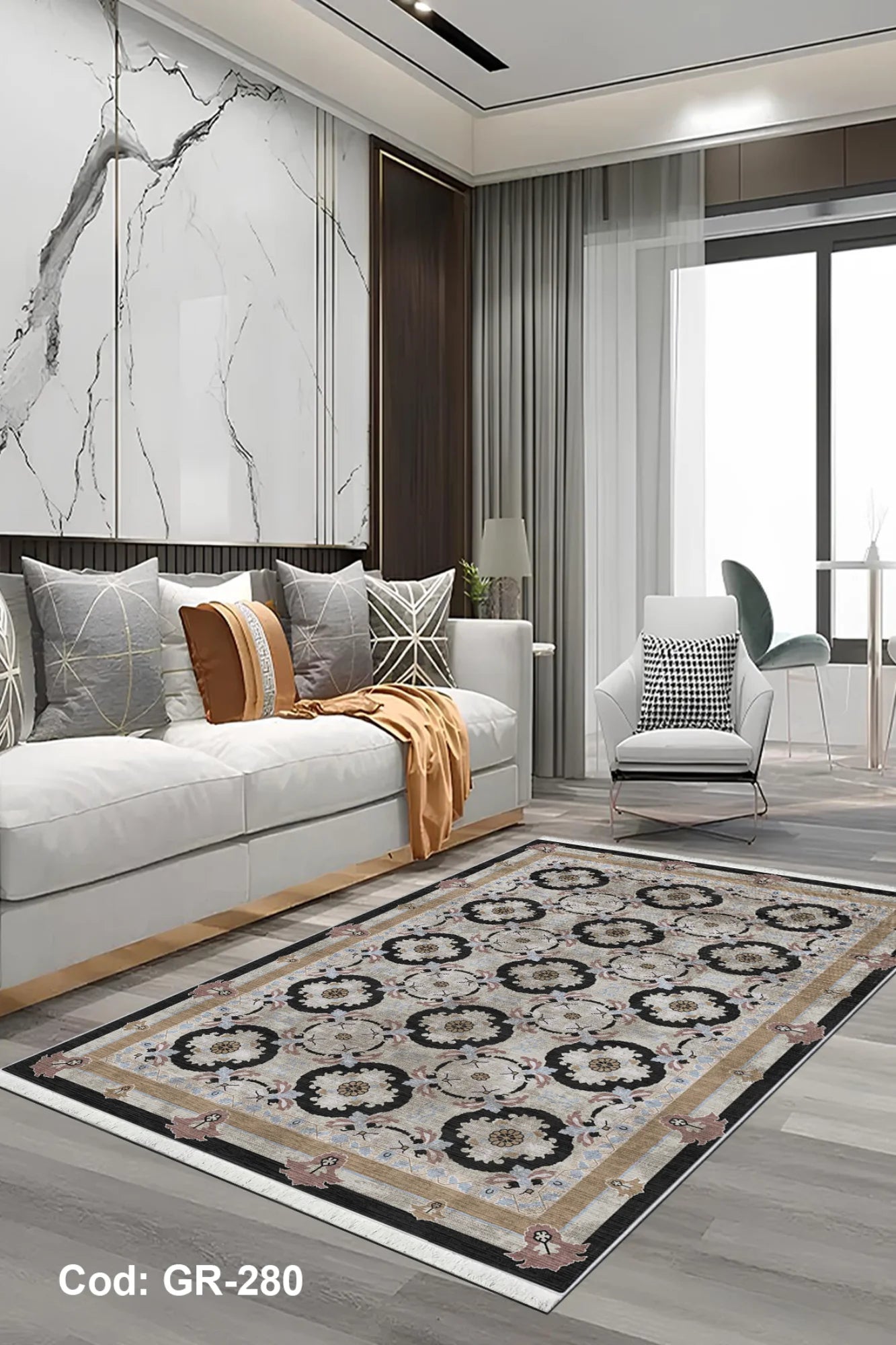 Yıkanabilir Siyah 6m2 Halı