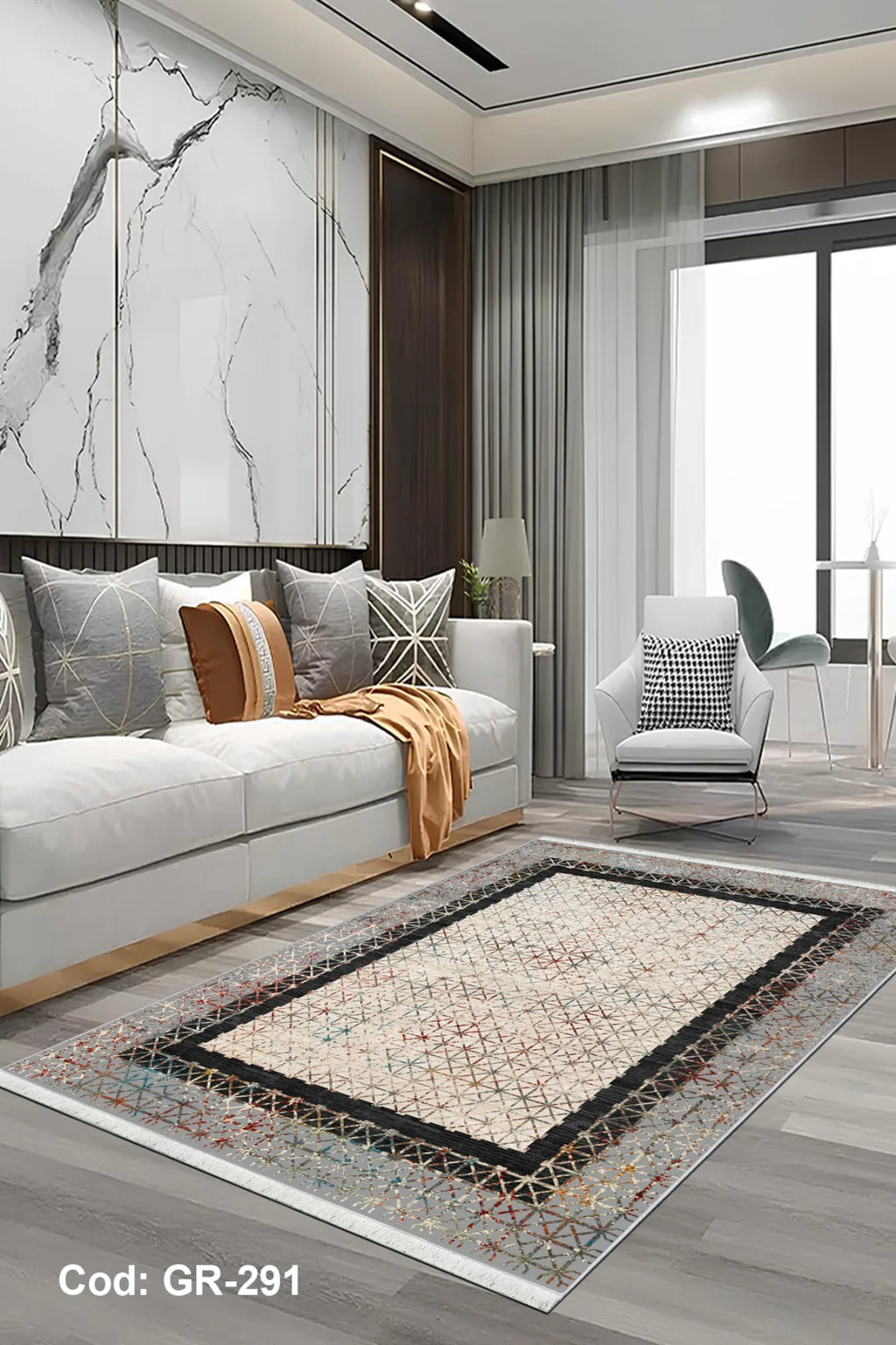 6m2 Dijital Baskı Kaymaz Taban Salon Halısı