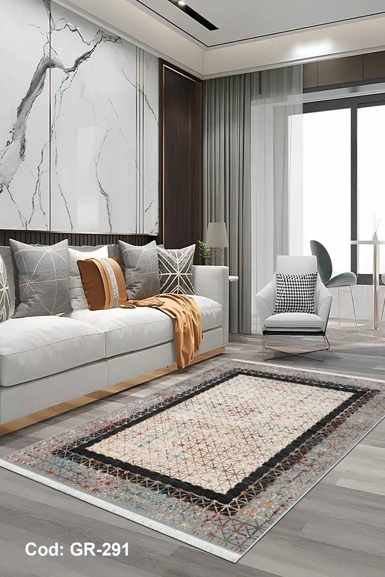 6m2 Dijital Baskı Kaymaz Taban Salon Halısı