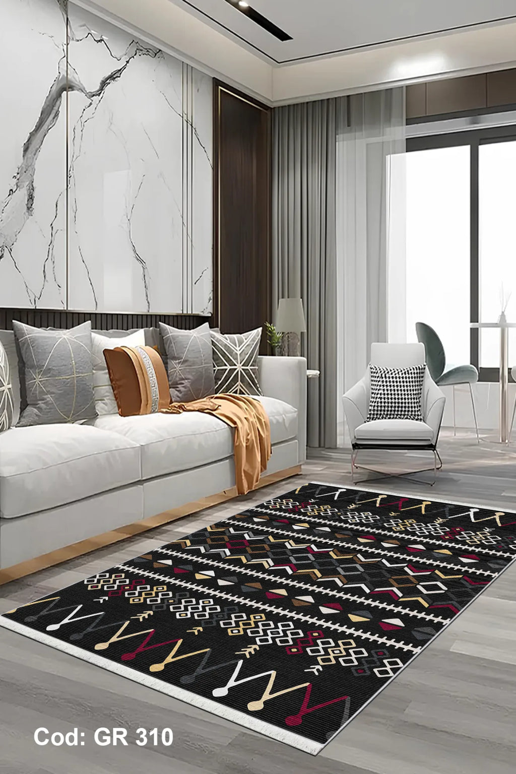 siyah salon halısı doku detayı kaymaz taban