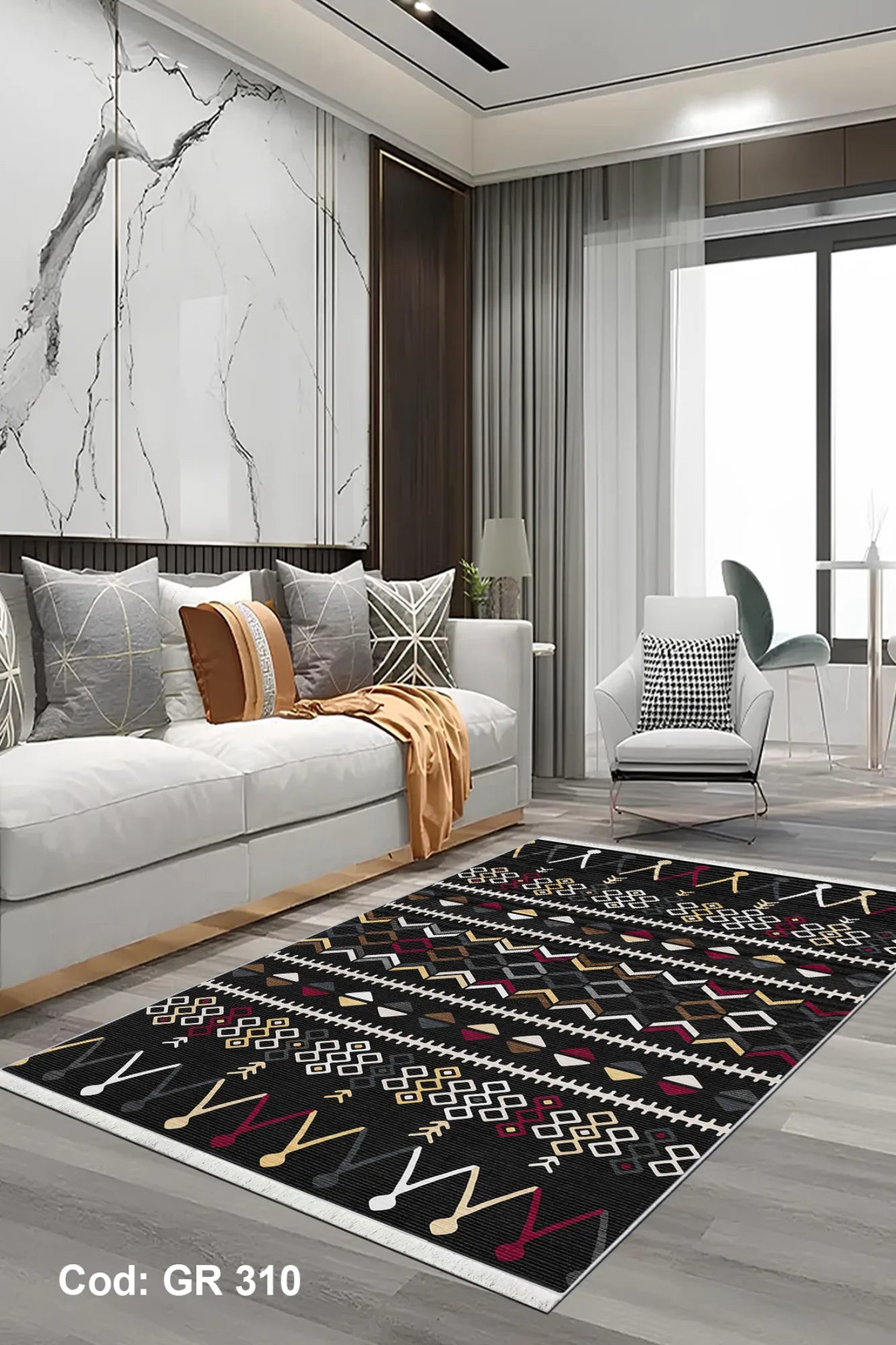 siyah salon halısı doku detayı kaymaz taban