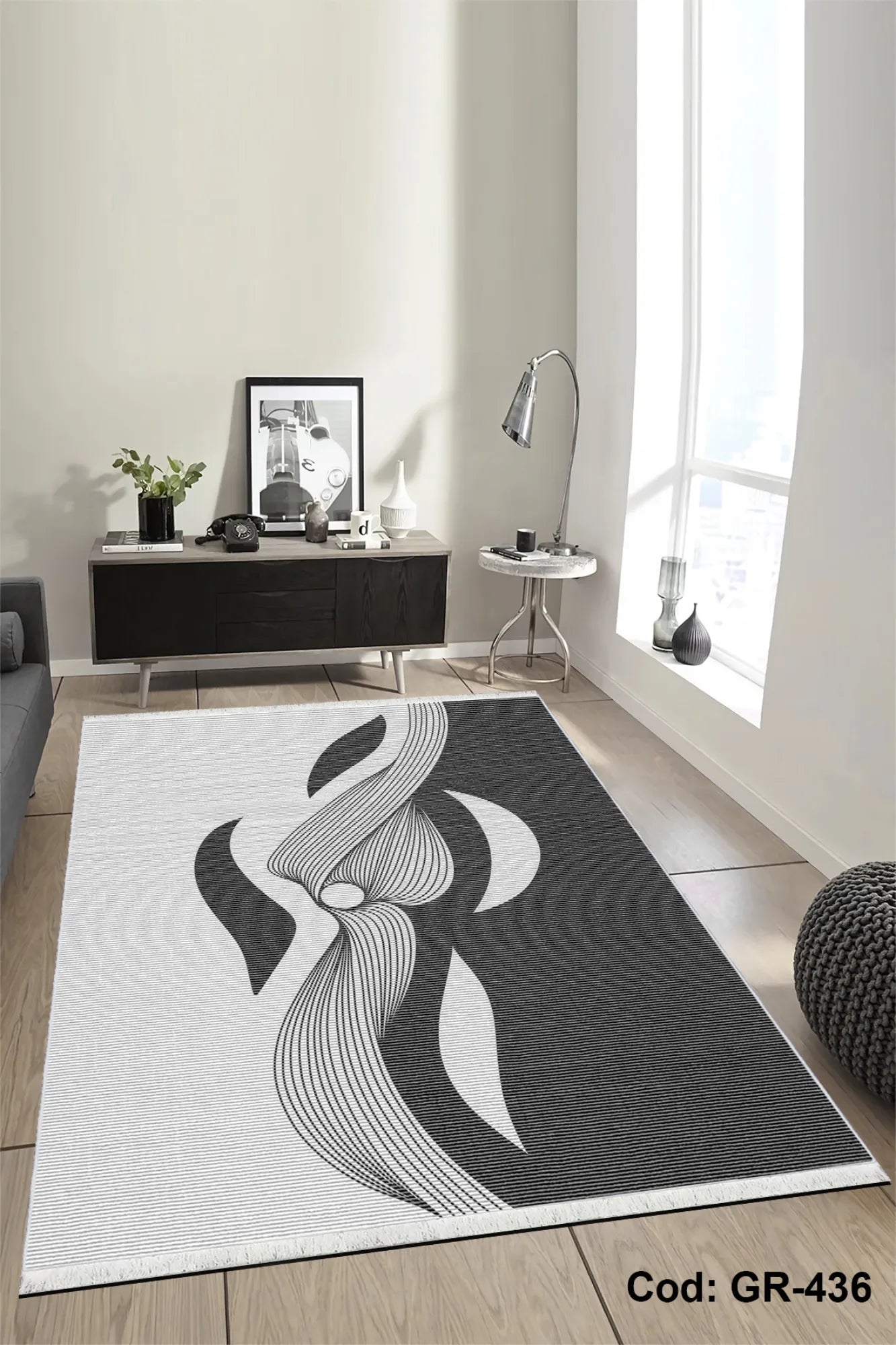 siyah salon halısı doku detayı kaymaz taban