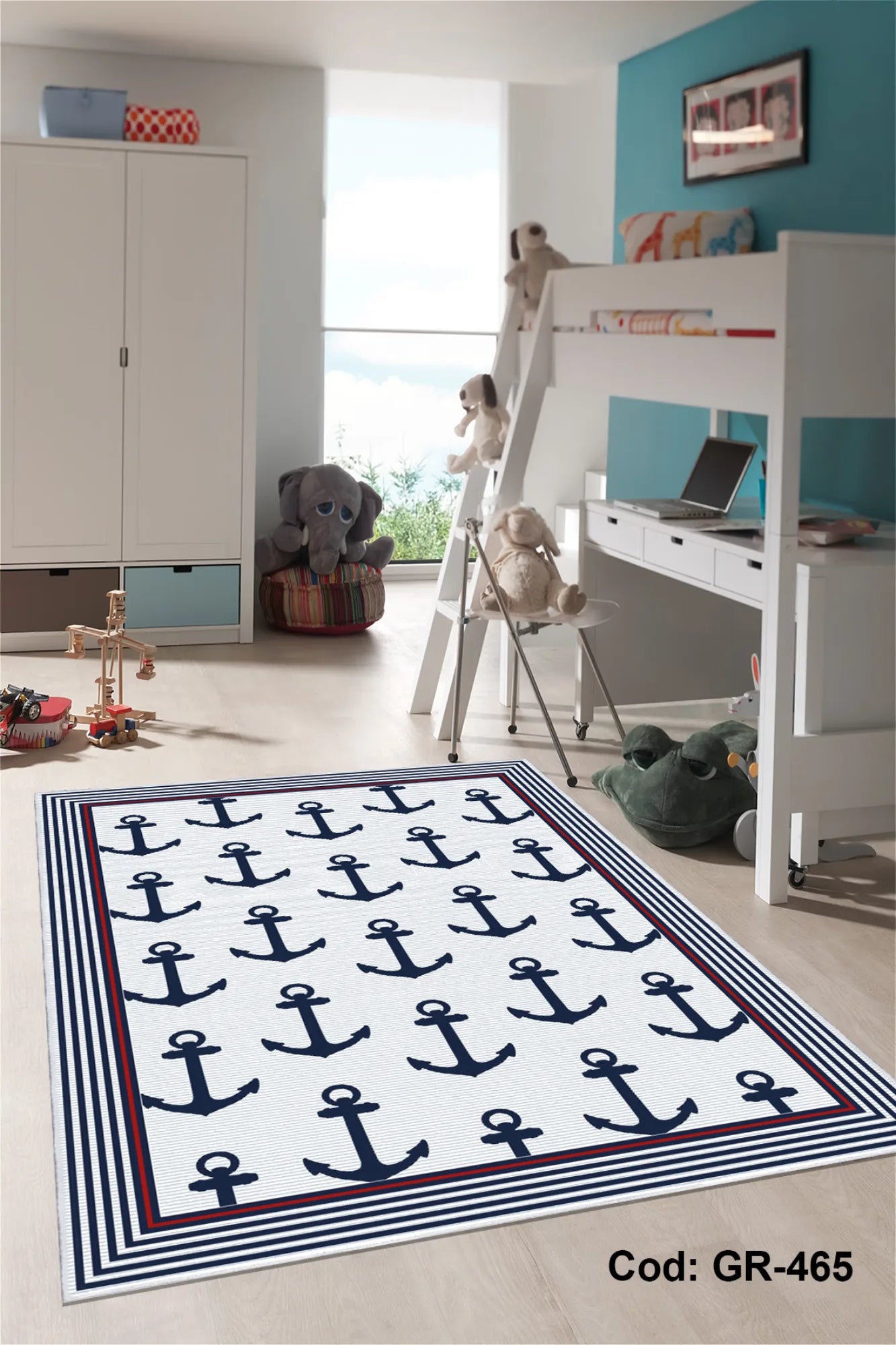 Dijital Baskı Pamuk Dokuma Taban Çocuk Odası Halısı