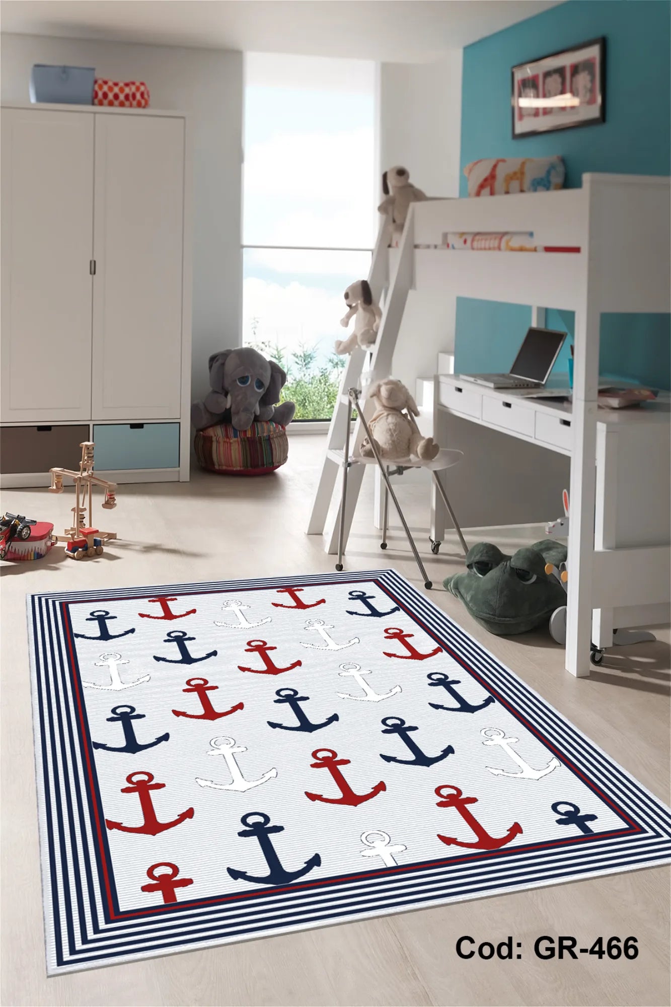 Dijital Baskı Pamuk Dokuma Taban Çocuk Odası Halısı