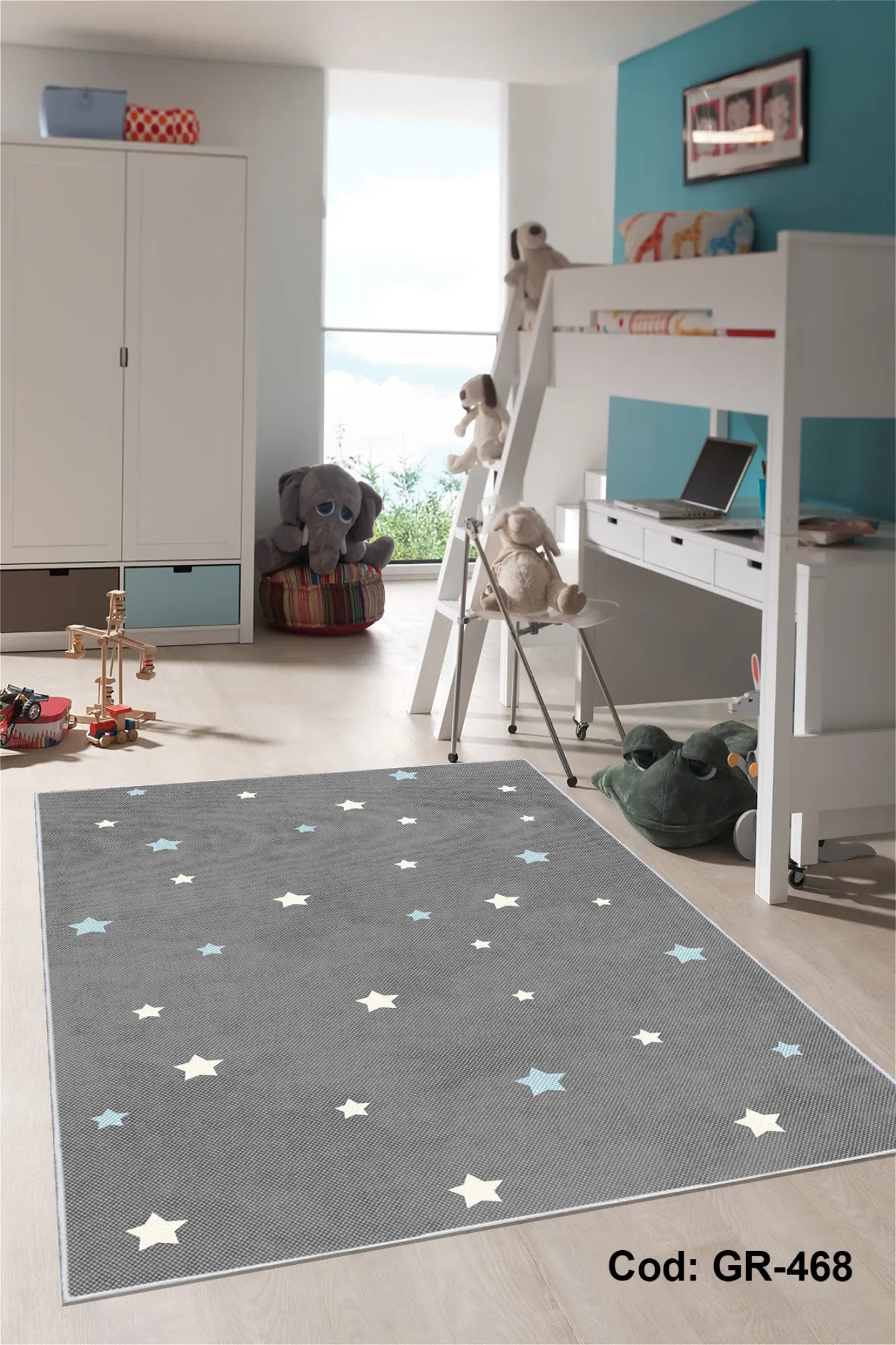 Dijital Baskı Pamuk Dokuma Taban Çocuk Odası Halısı