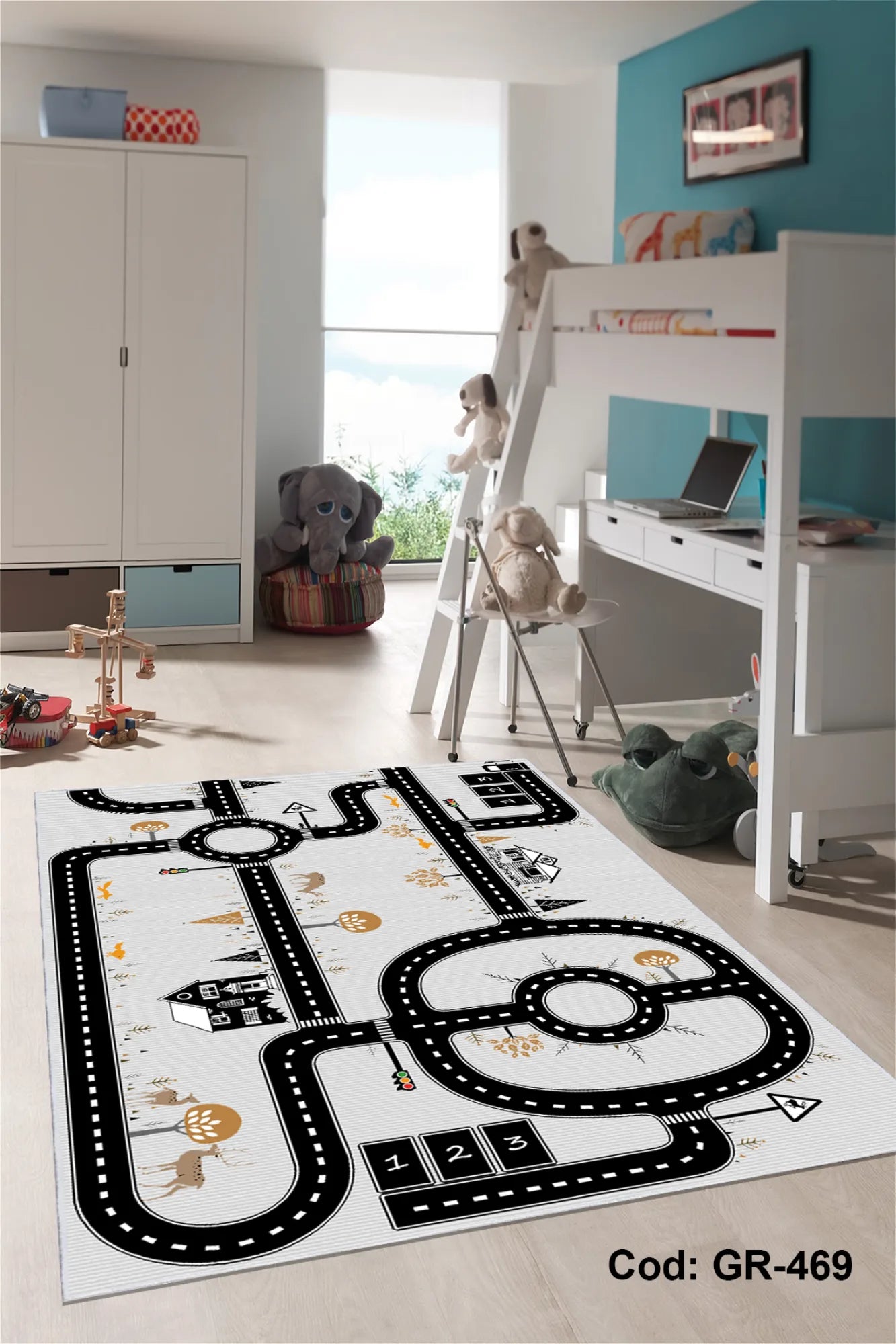 Dijital Baskı Pamuk Dokuma Taban Çocuk Odası Halısı