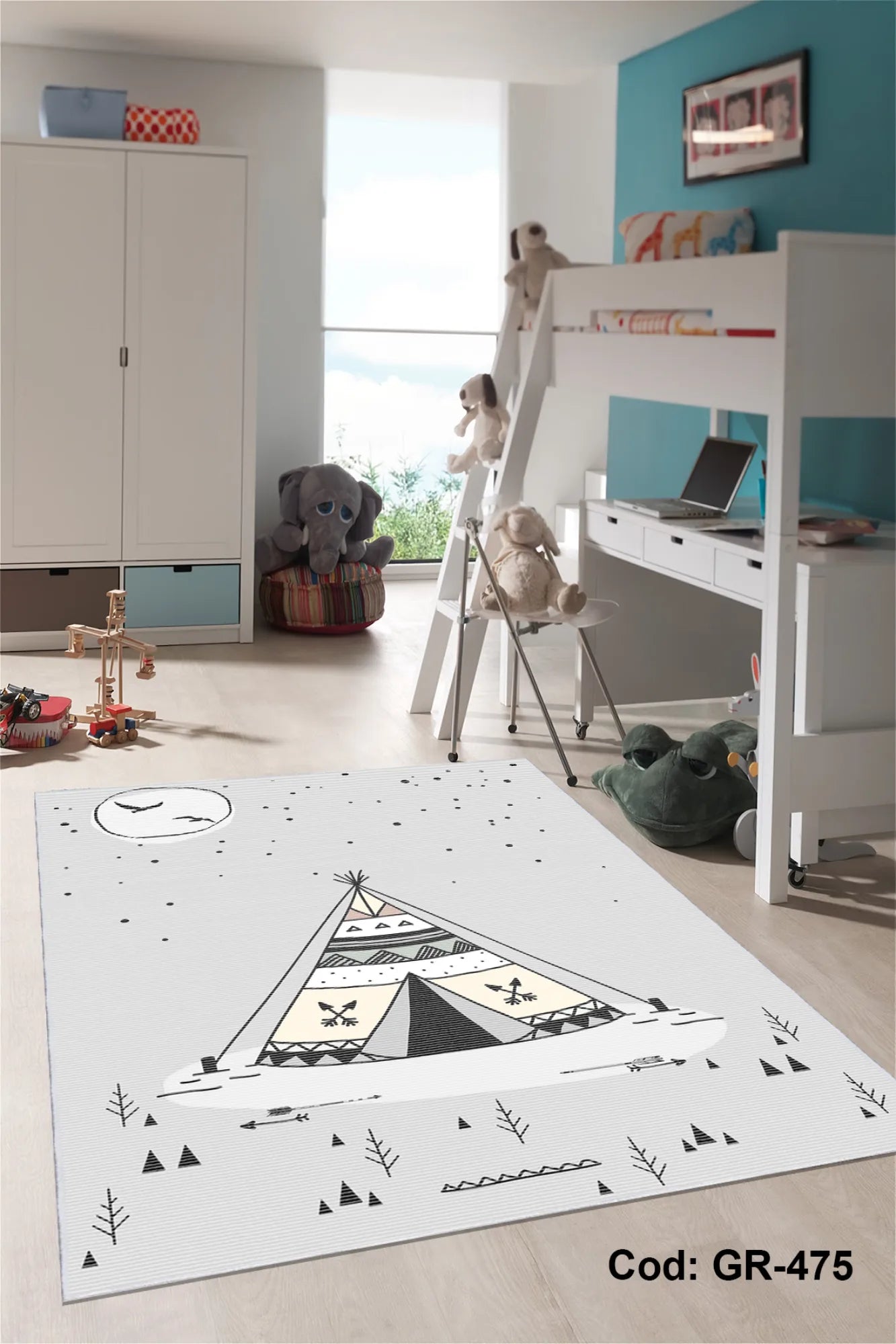 Dijital Baskı Pamuk Dokuma Taban Çocuk Odası Halısı