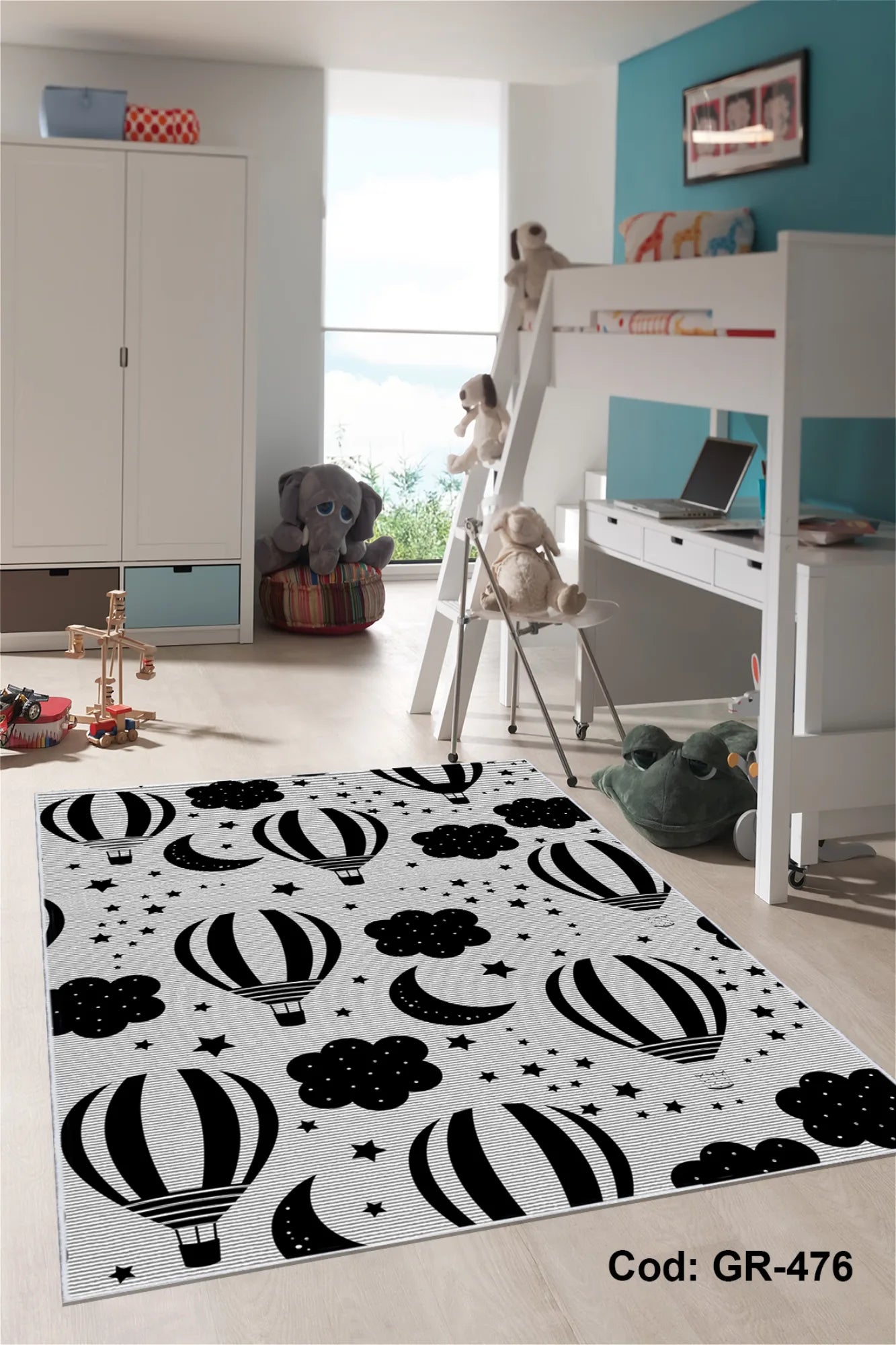 Dijital Baskı Pamuk Dokuma Taban Çocuk Odası Halısı