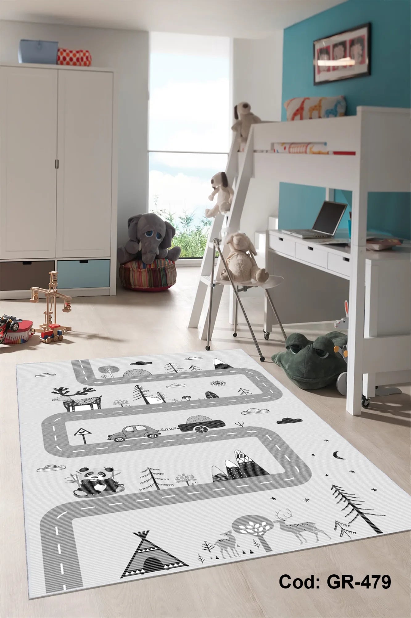 Dijital Baskı Pamuk Dokuma Taban Çocuk Odası Halısı