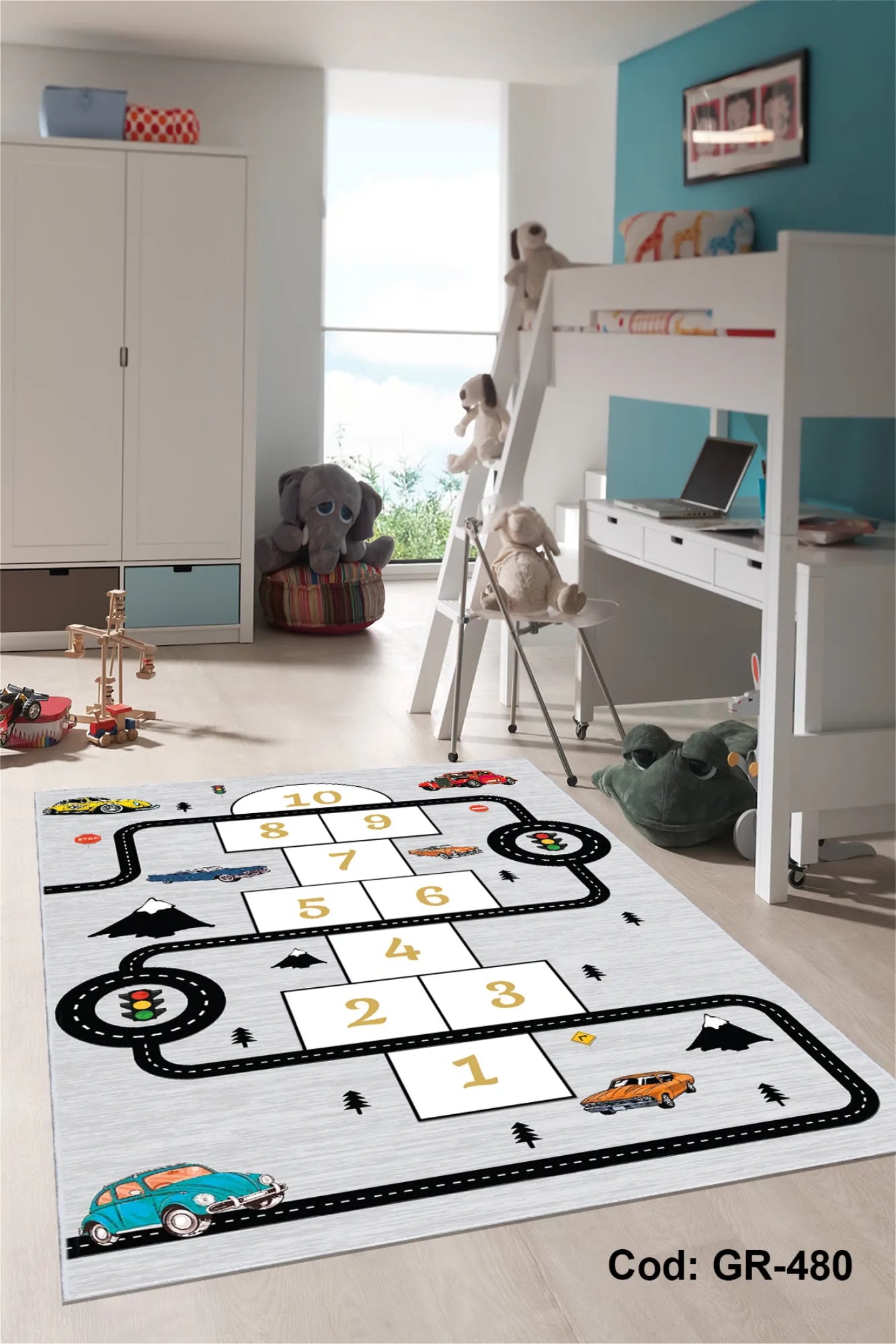 Dijital Baskı Pamuk Dokuma Taban Çocuk Odası Halısı