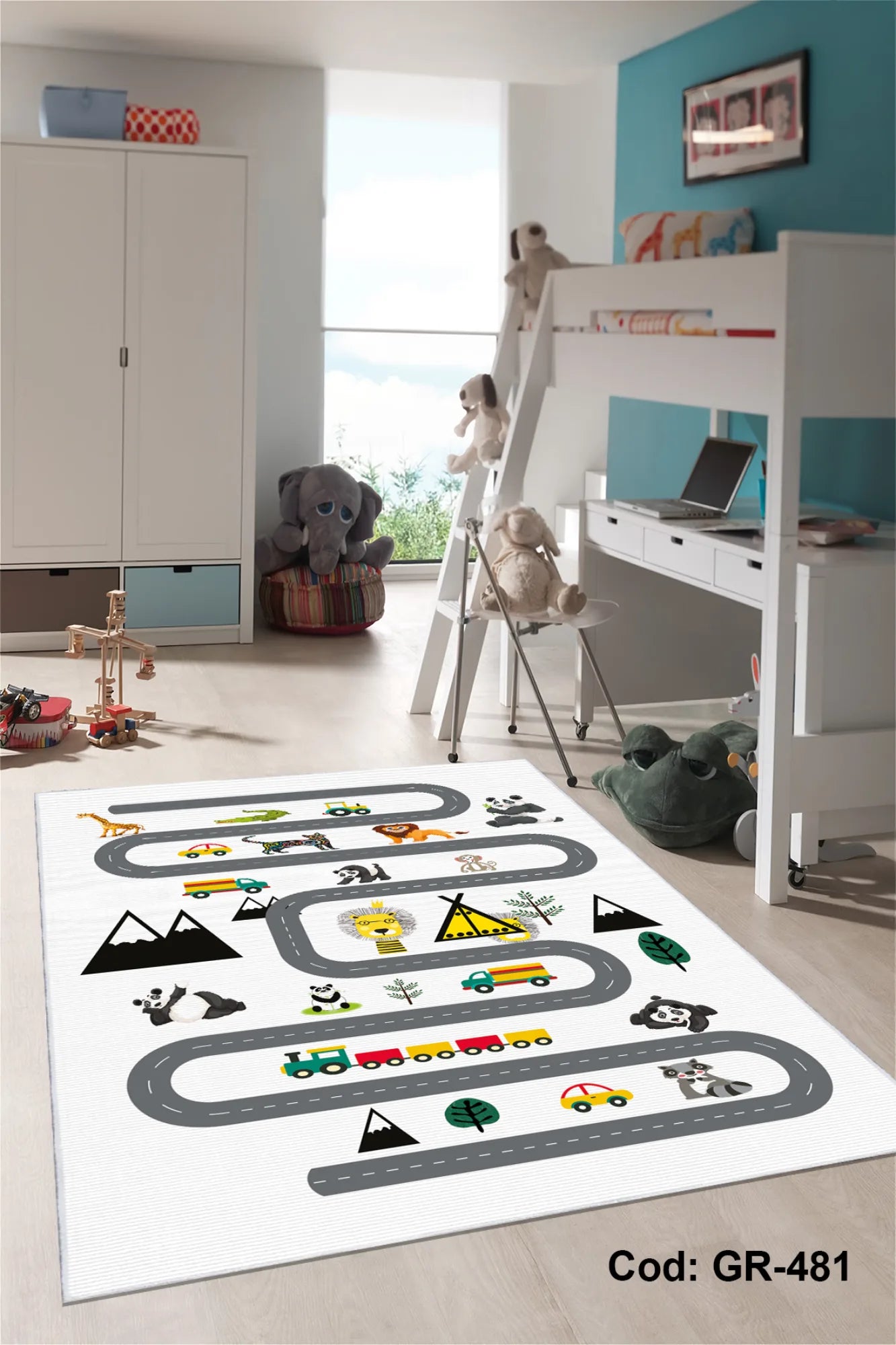 Dijital Baskı Pamuk Dokuma Taban Çocuk Odası Halısı