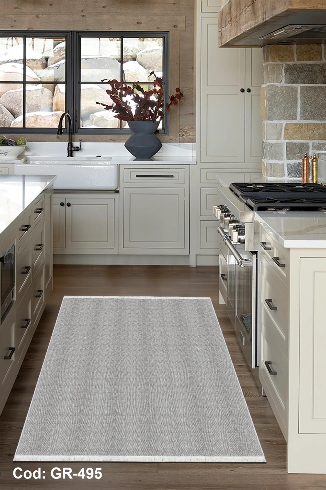 Dijital Baskı Pamuk Dokuma Taban Sisal Desenli Halı