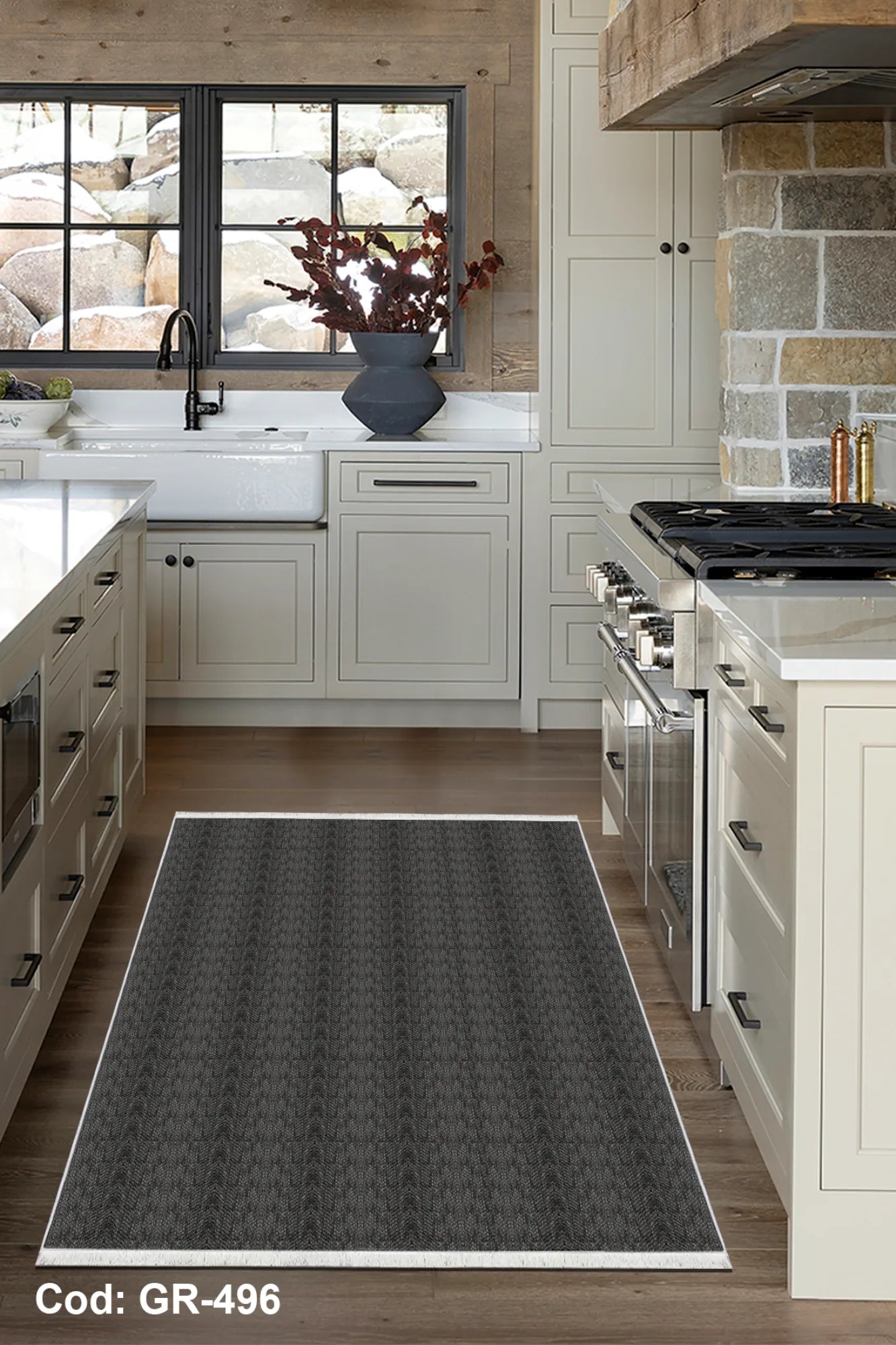 Dijital Baskı Pamuk Dokuma Taban Sisal Desenli Halı