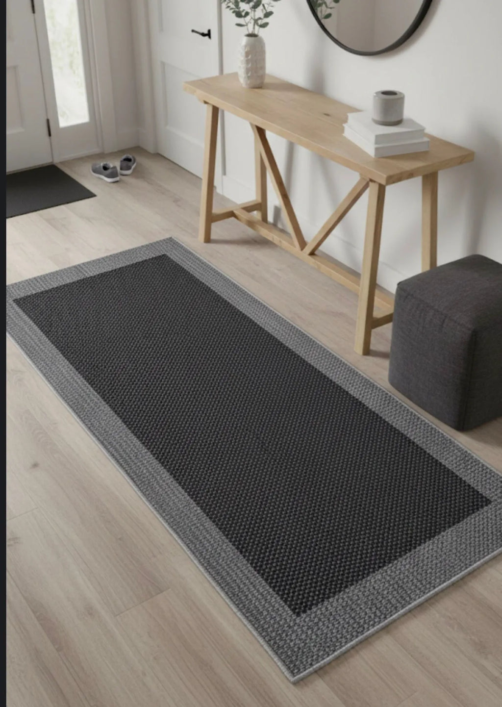 gri sisal halı doku detayı makine dokuma