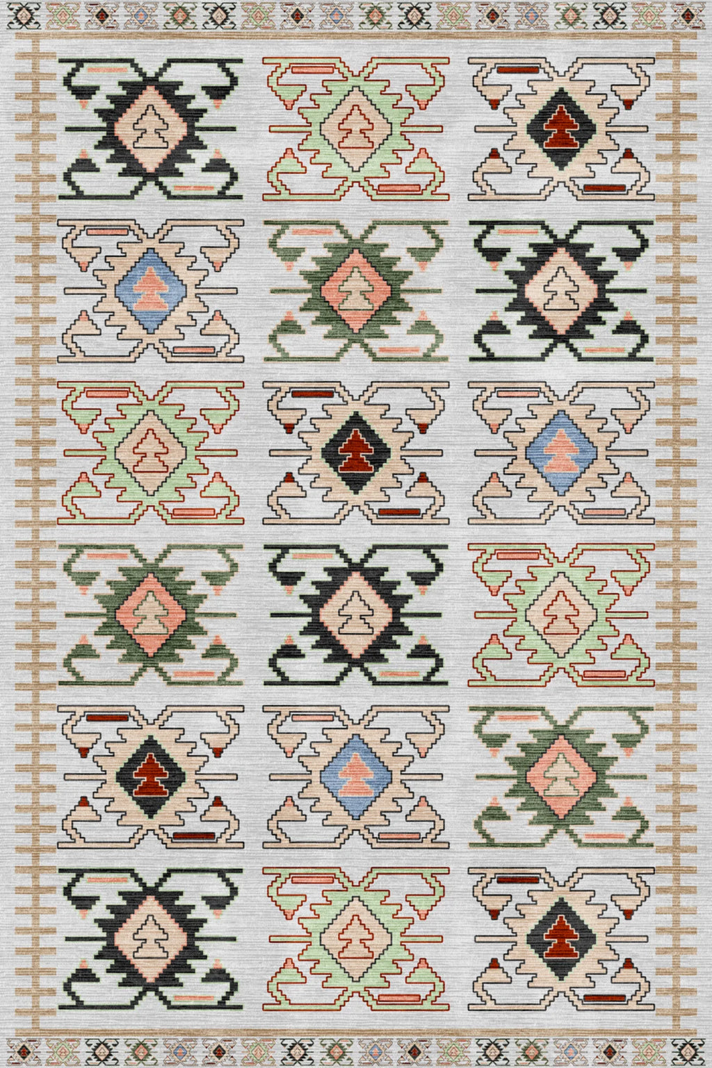 yuvarlak halı kaymaz taban dijital baskı 80-200 cm