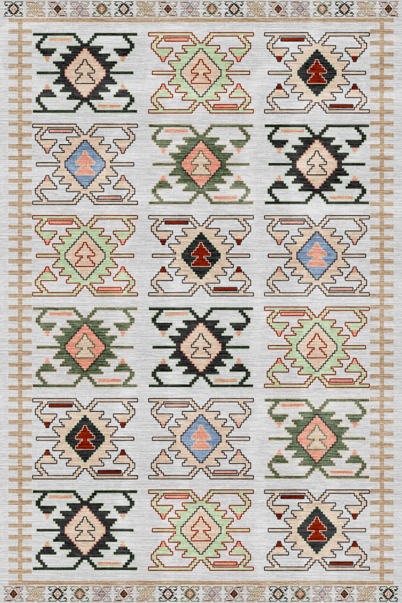 yuvarlak halı kaymaz taban dijital baskı 80-200 cm