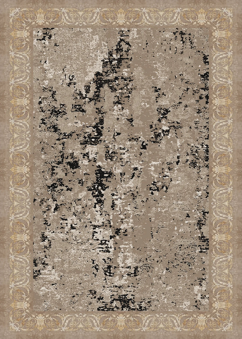 kahverengi yuvarlak halı kaymaz taban dijital baskı 80-200 cm