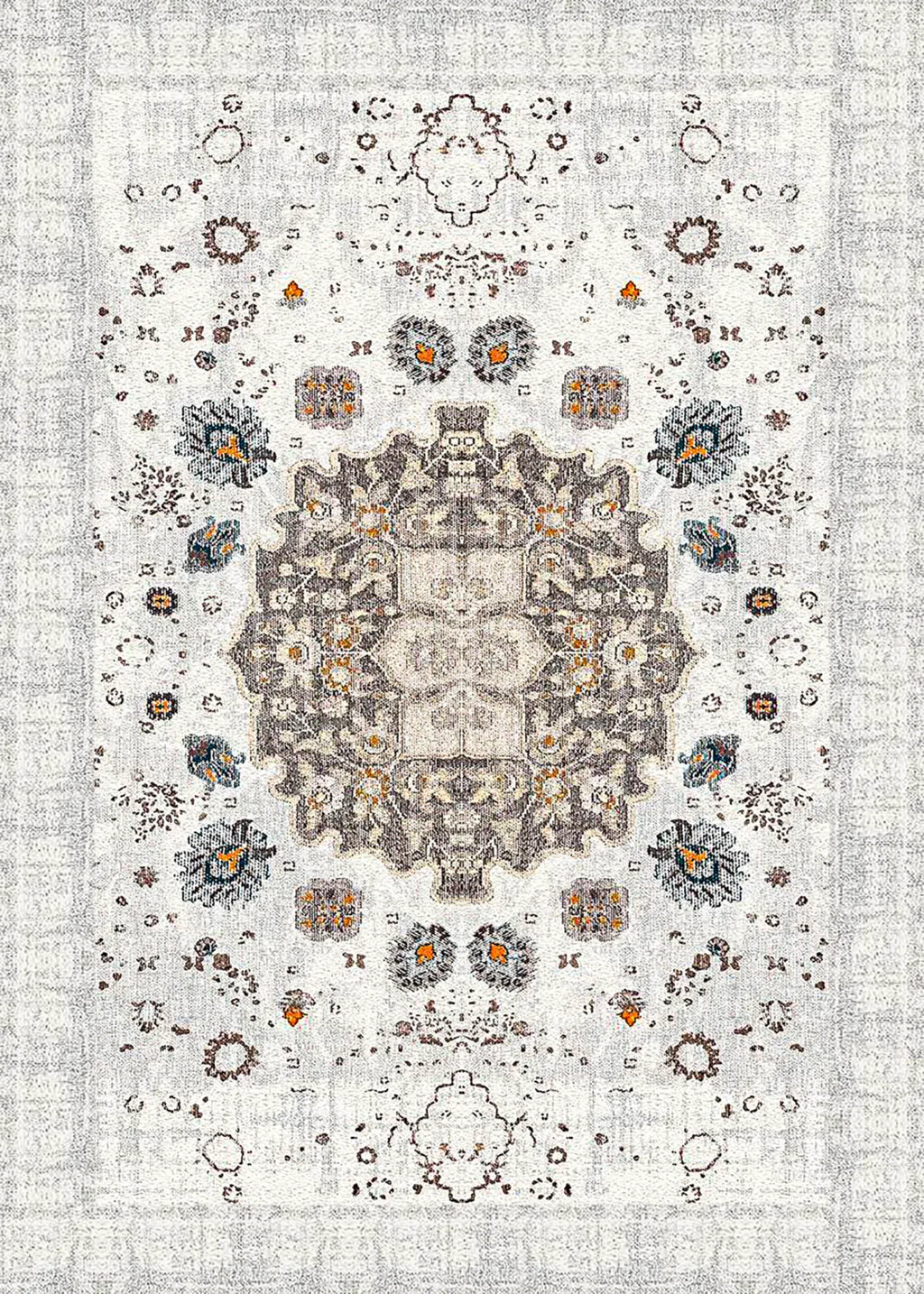gri yuvarlak halı kaymaz taban dijital baskı 80-200 cm