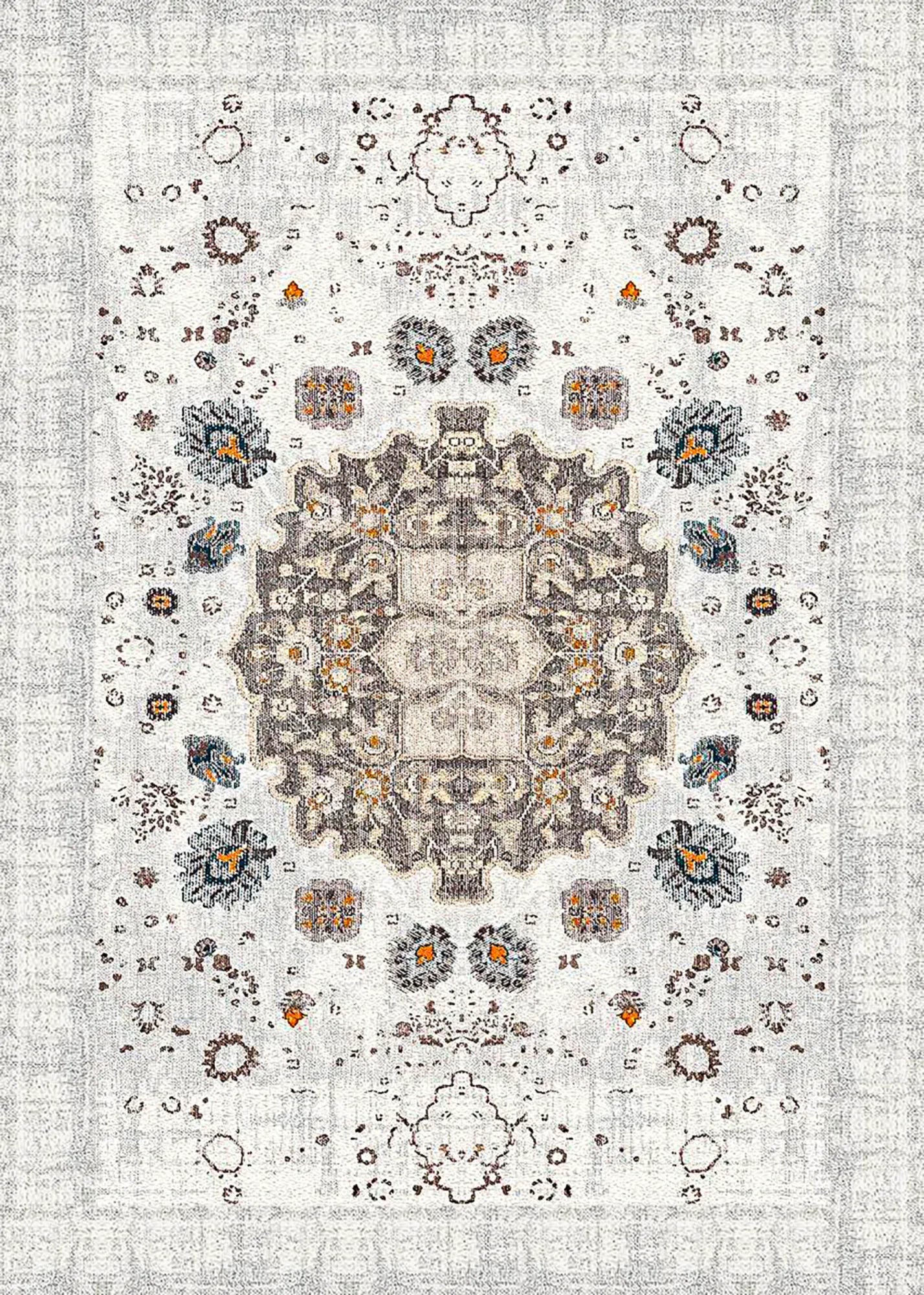 Dijital Baskı Pamuk Dokuma Taban Vintage Desen Halı