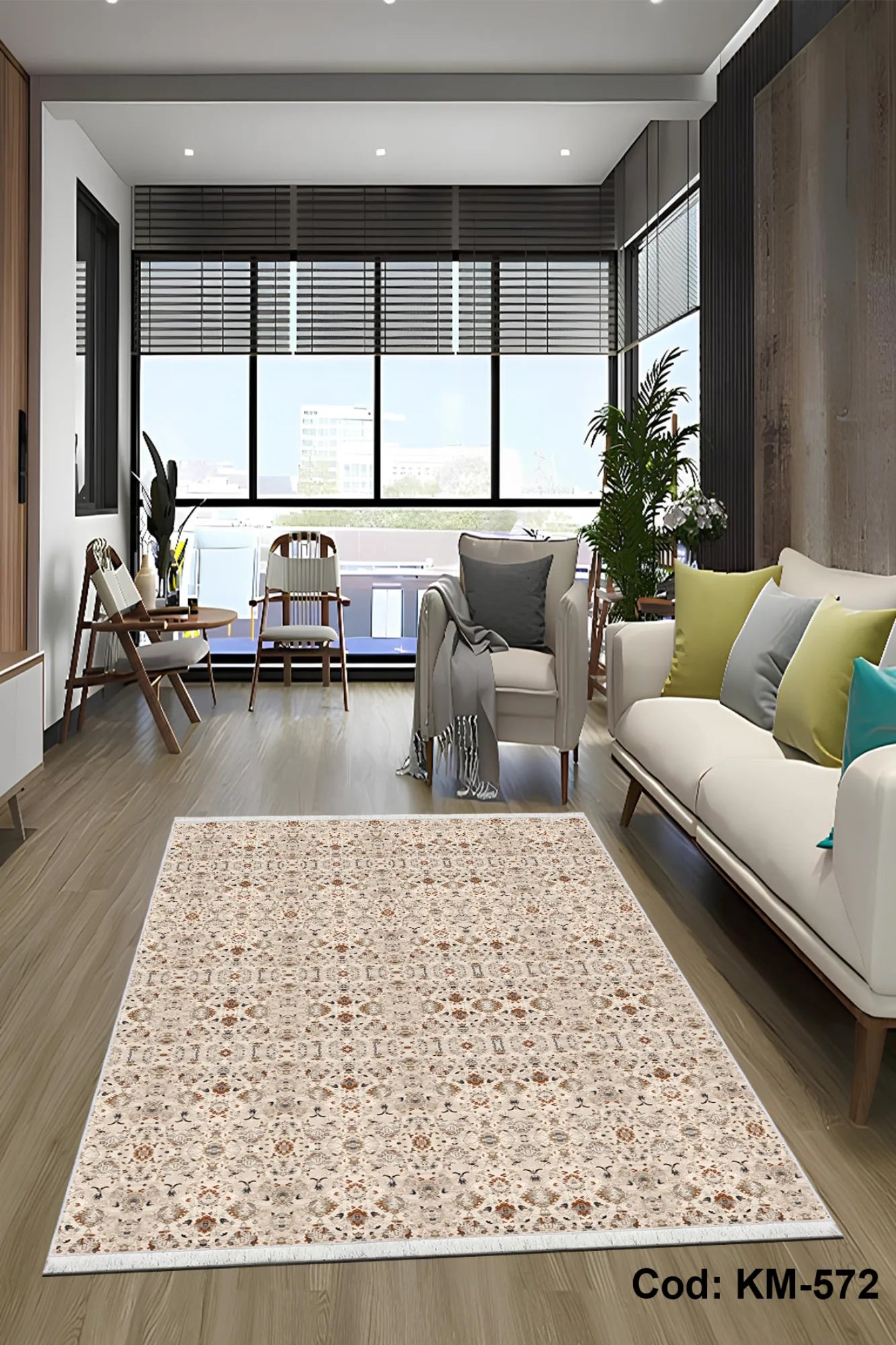 Eflatun Dijital Baskı Pamuk Dokuma Taban Modern Desen Halı