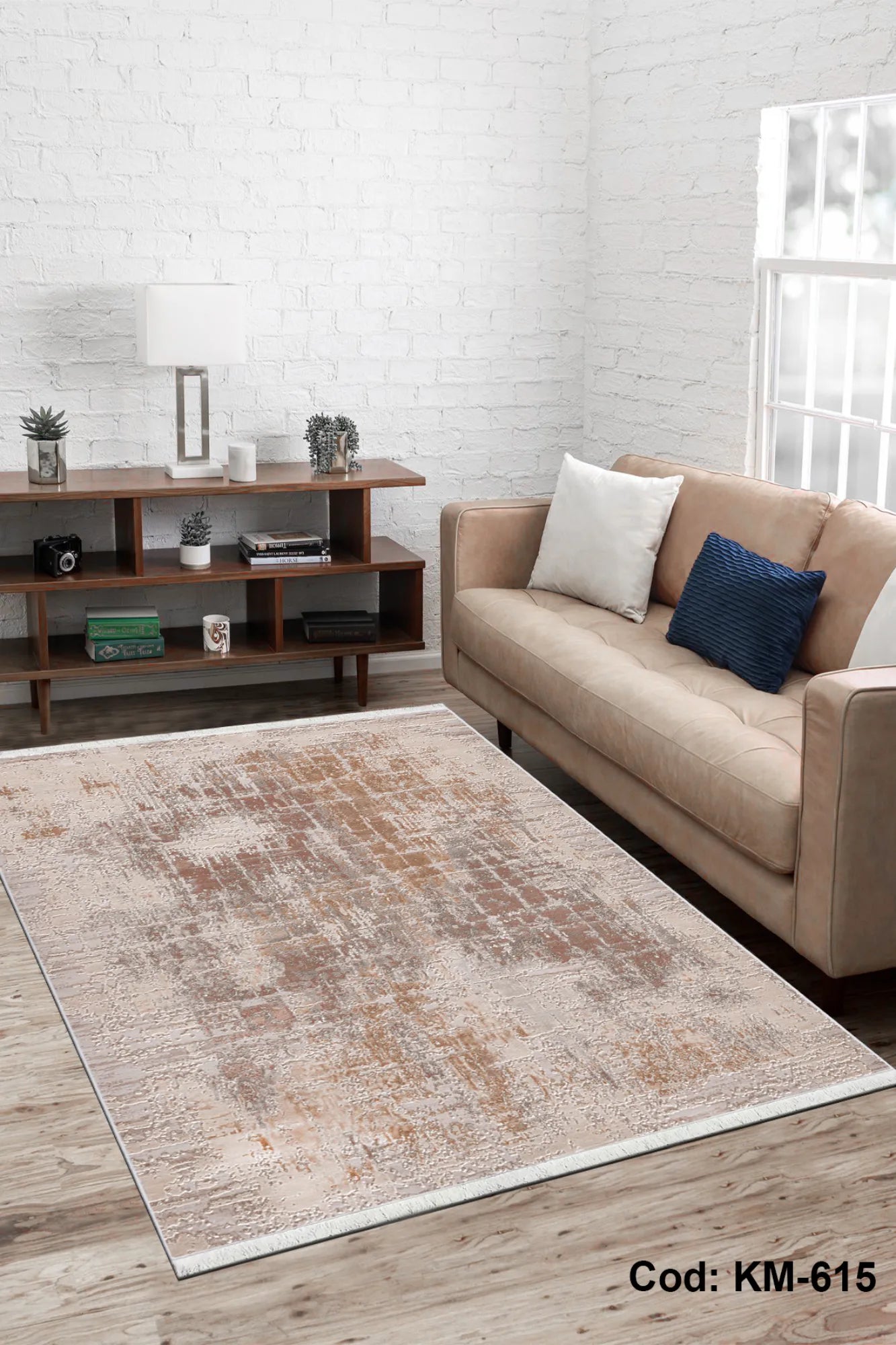 Dijital Baskı Pamuk Dokuma Taban Vintage Desen Halı