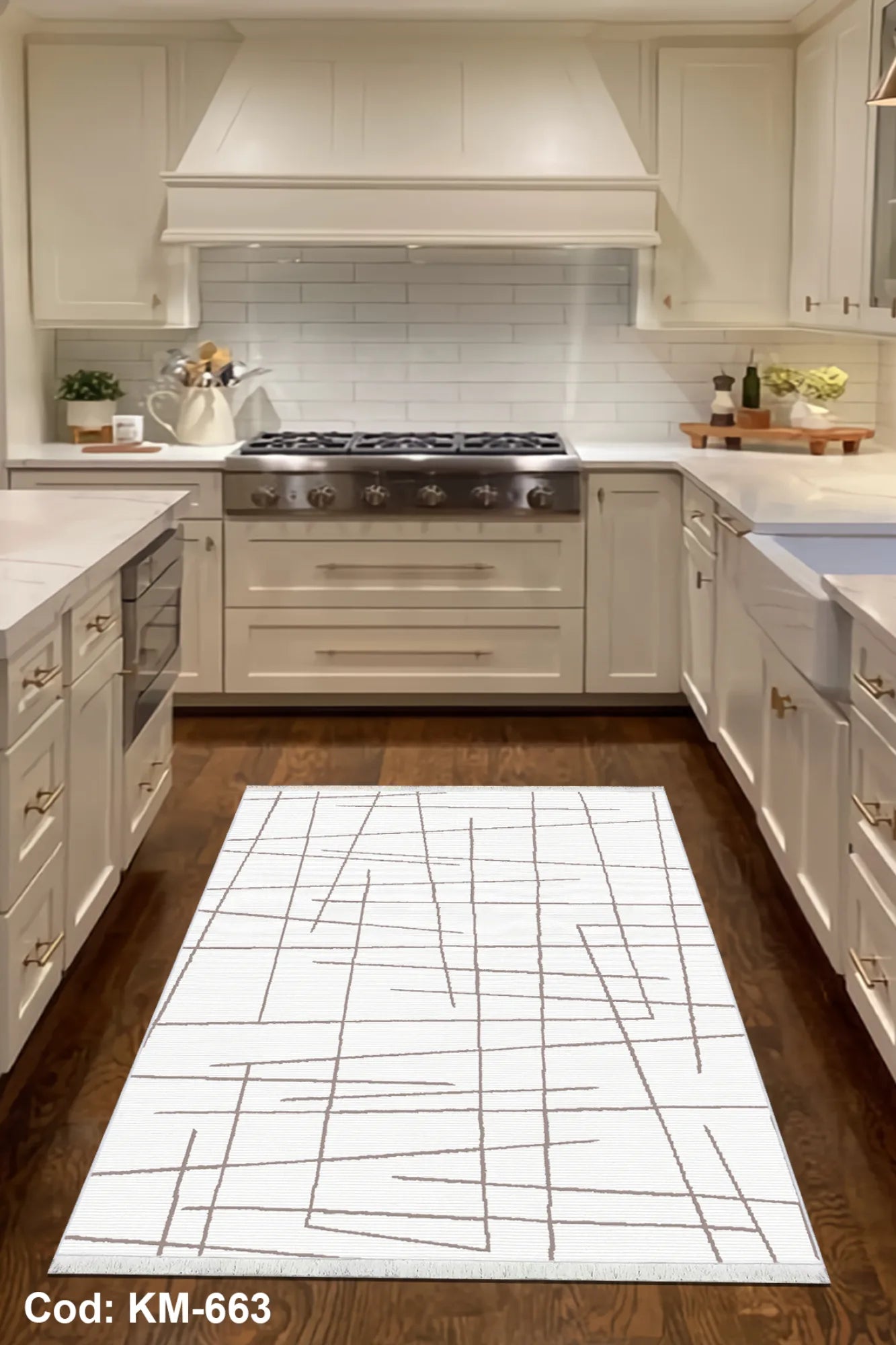 Eflatun Dijital Baskı Pamuk Dokuma Taban Modern Desen Halı