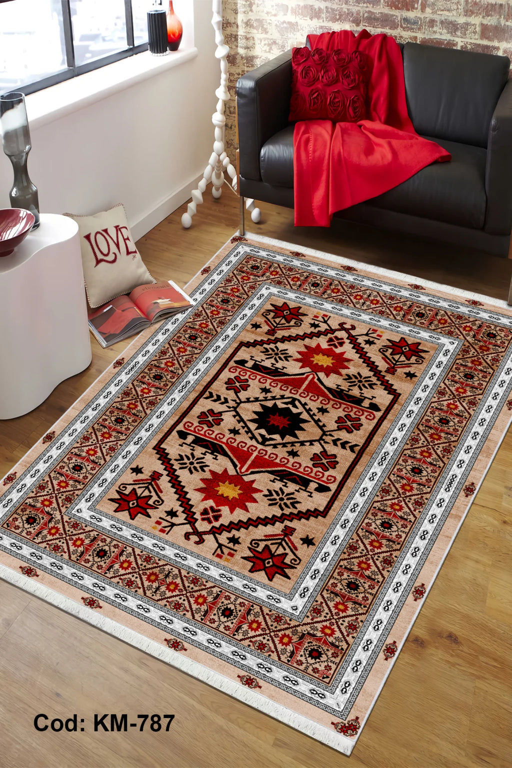 6m2 Dijital Baskı Kaymaz Taban Salon Halısı