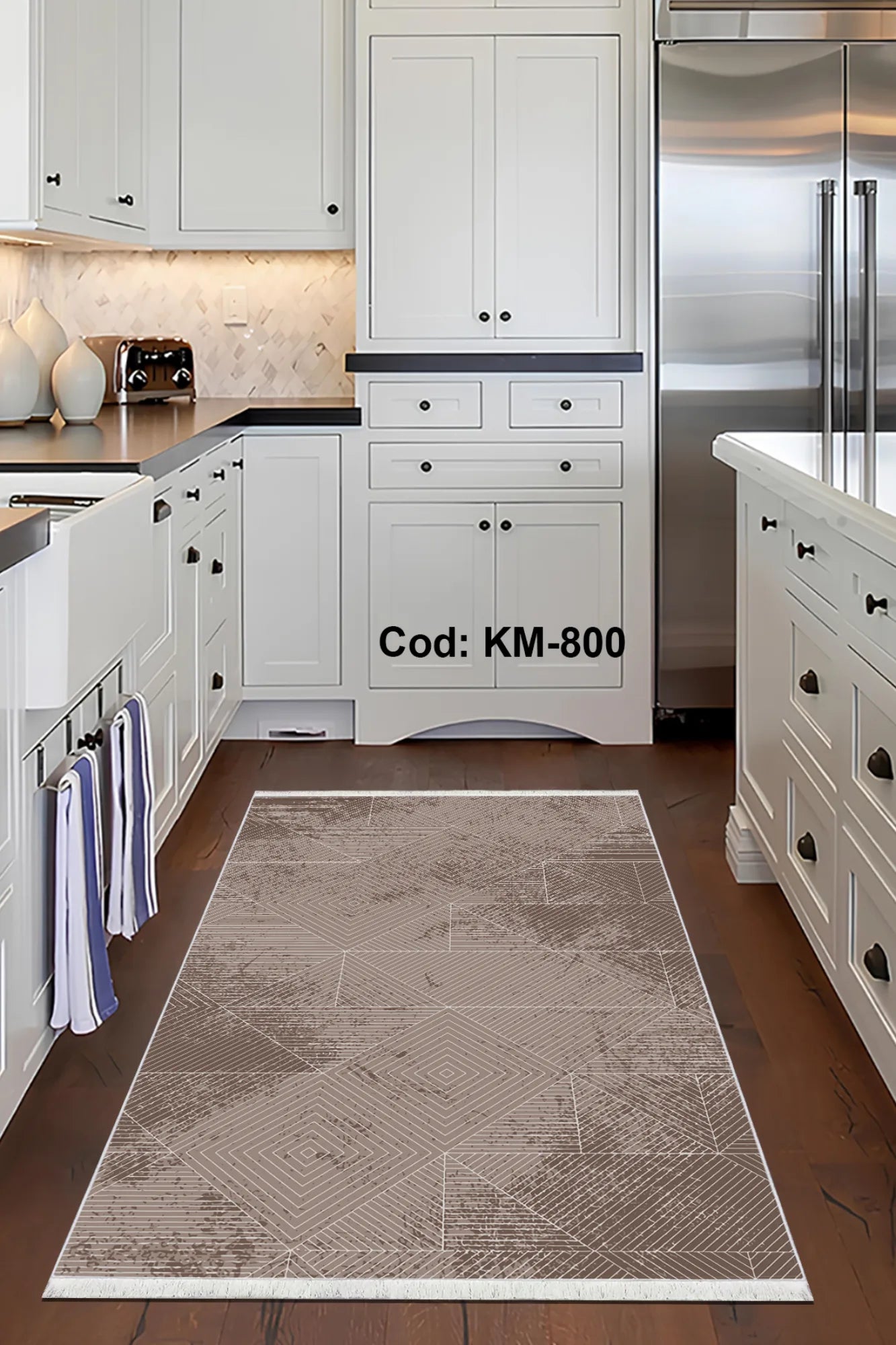 Eflatun Dijital Baskı Pamuk Dokuma Taban Modern Desen Halı