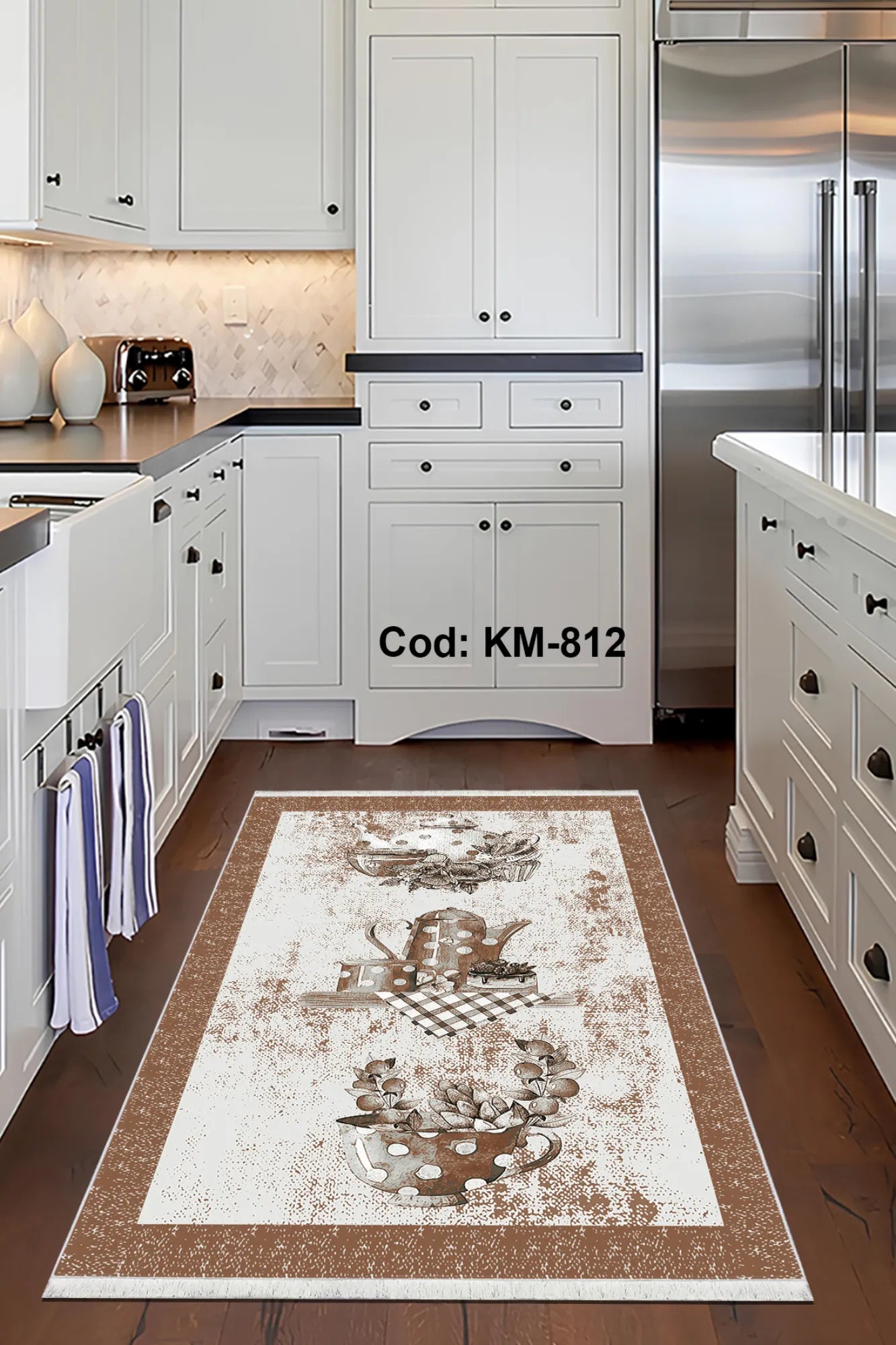 Dijital Baskı Pamuk Dokuma Taban Mutfak Halısı